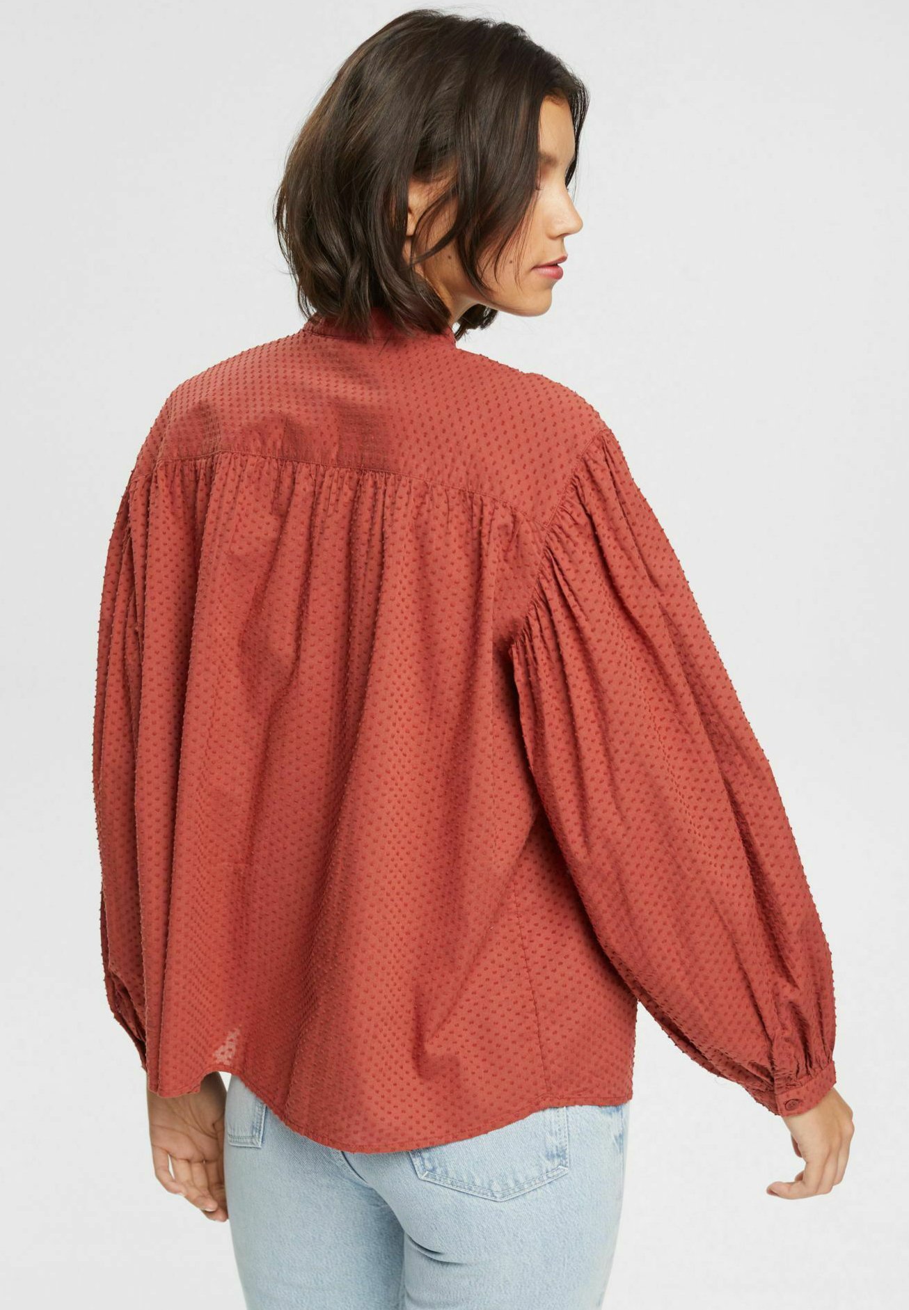 Esprit DOBBY BLOUSE - Blouse - terracotta/mottled brown