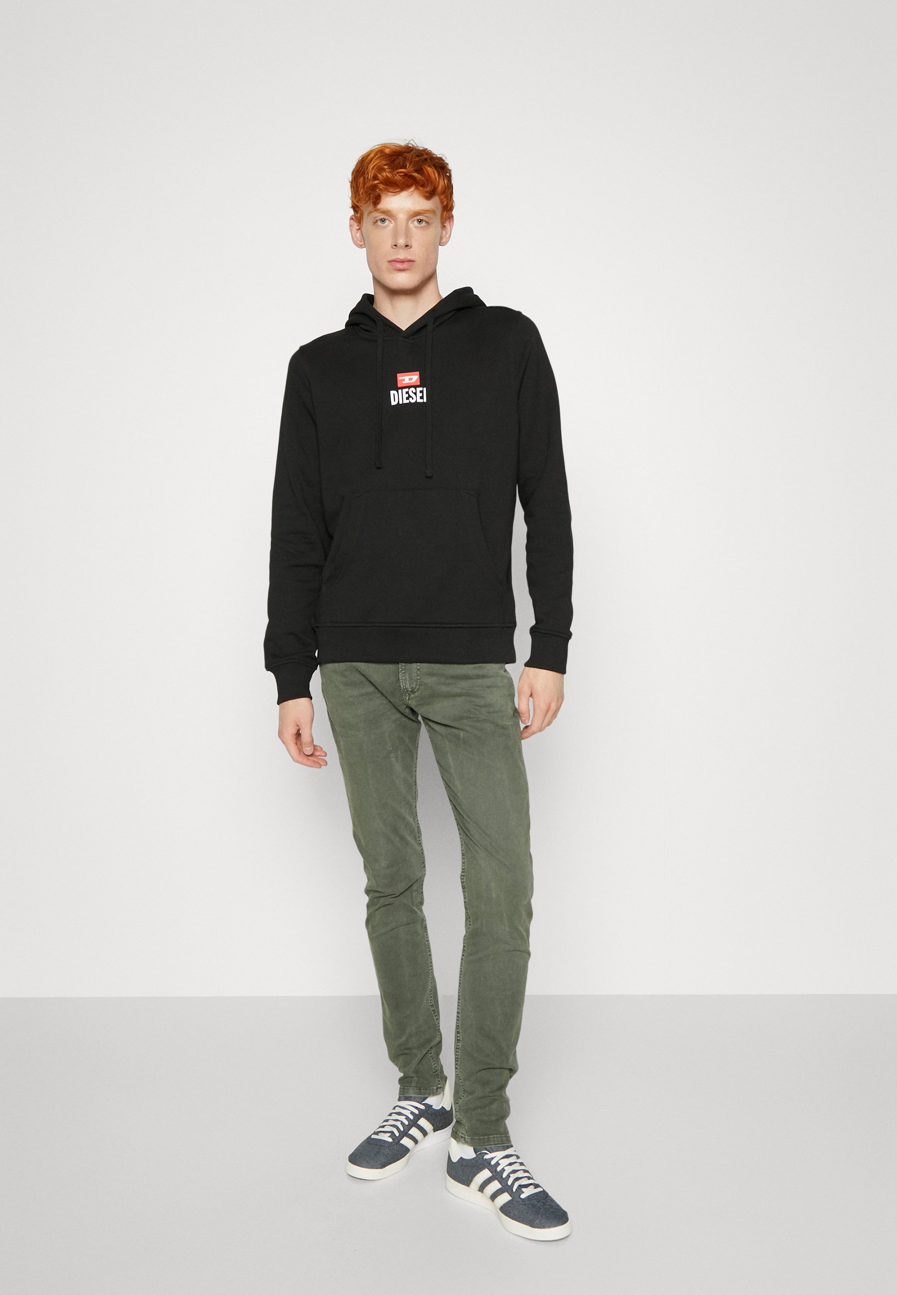 Diesel GINN HOOD SMALL NEW LOGO - Sweatshirt - black