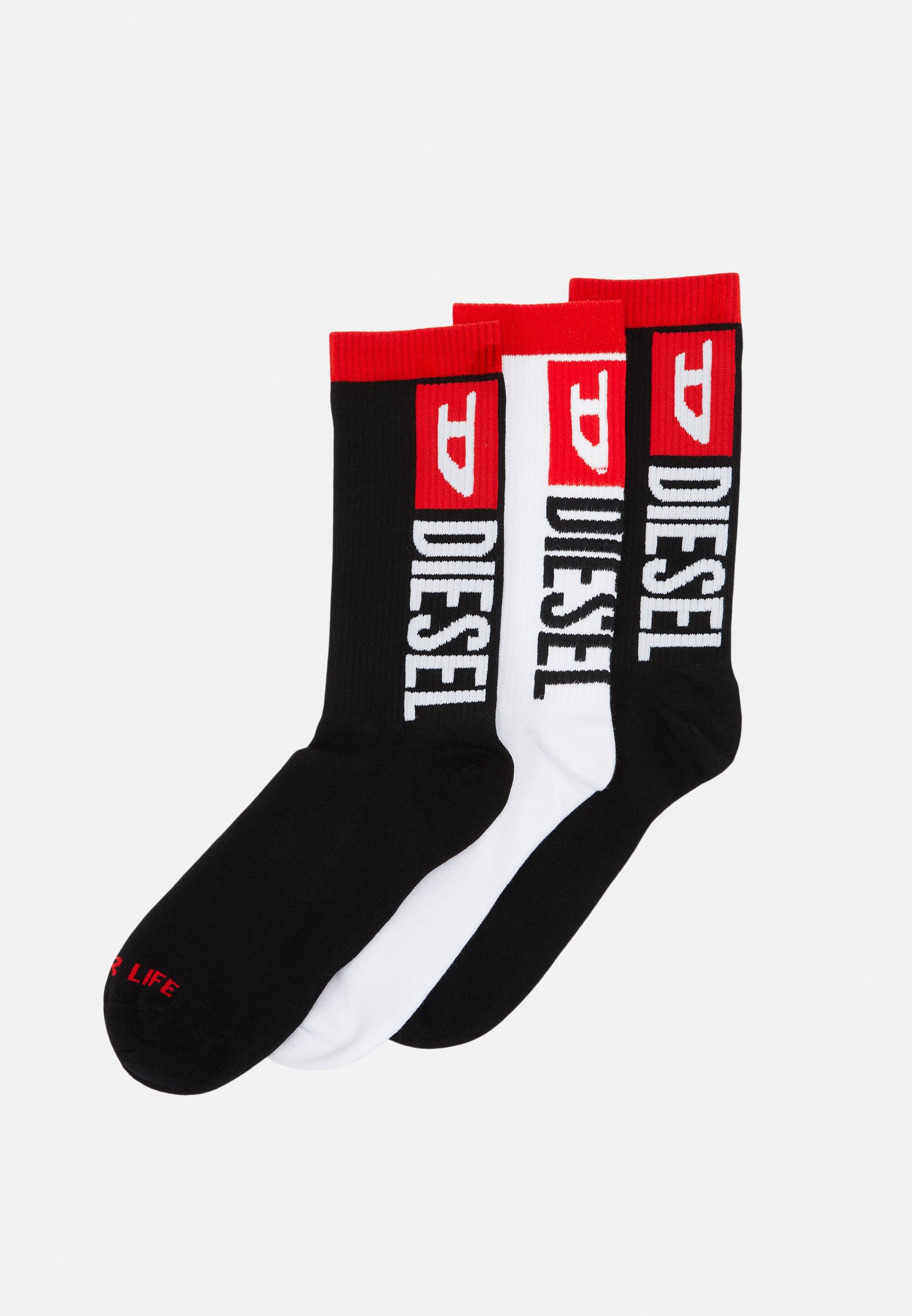 Diesel SKM-RAY-THREEPACK 3 PACK - Socks - black/white/black