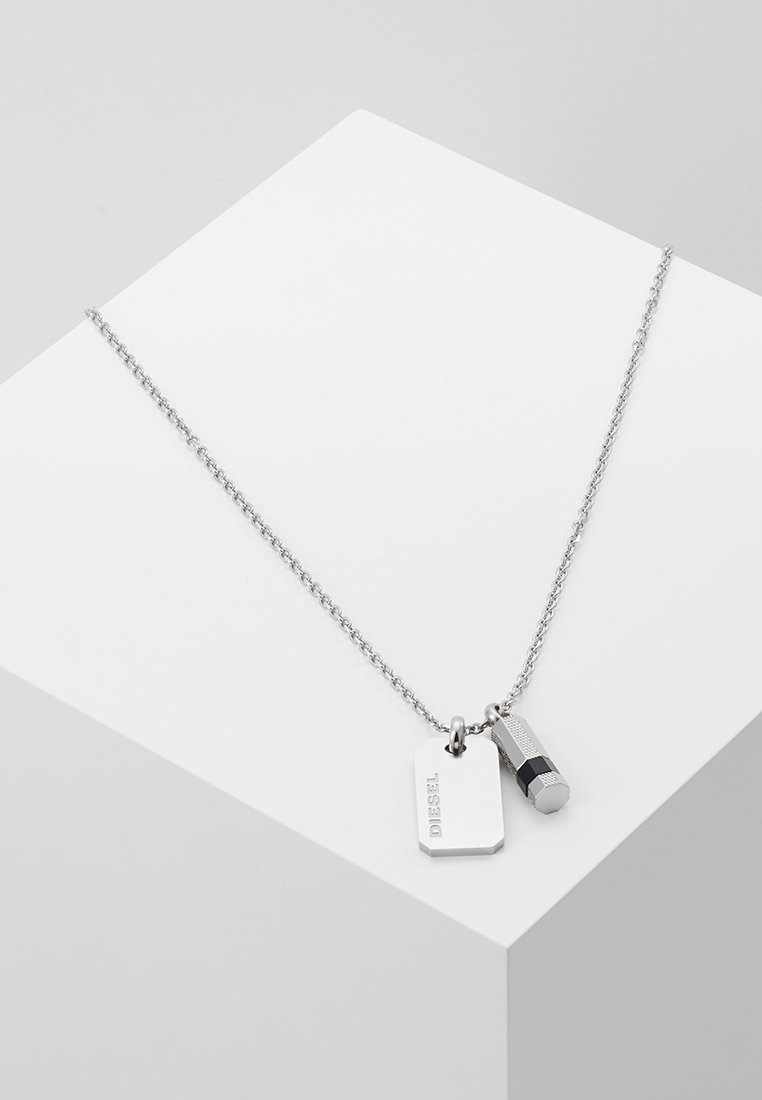 Diesel DOUBLE PENDANT - Necklace - silver-coloured