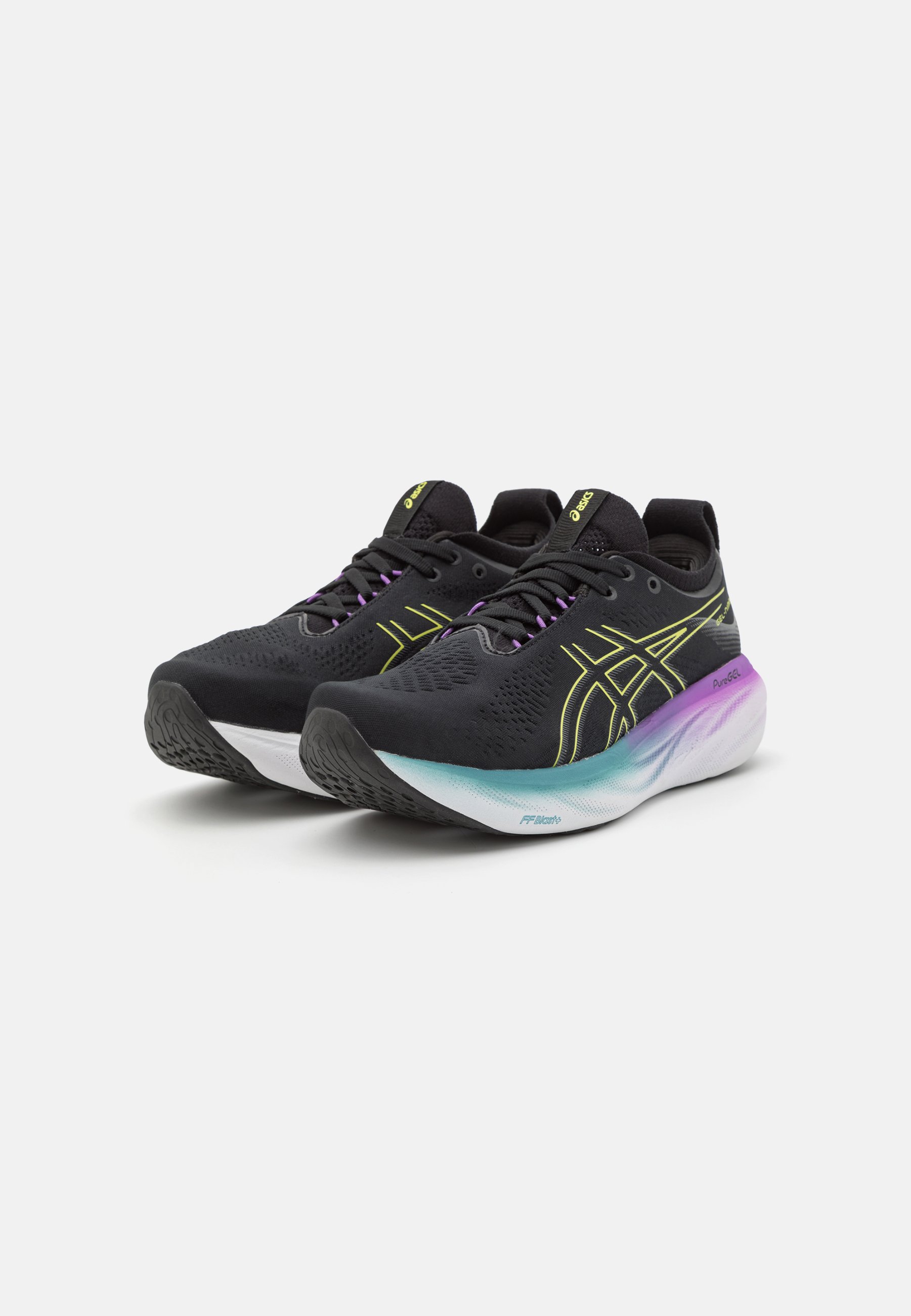 ASICS GEL NIMBUS 25 - Neutral running shoes - black/glow yellow/black
