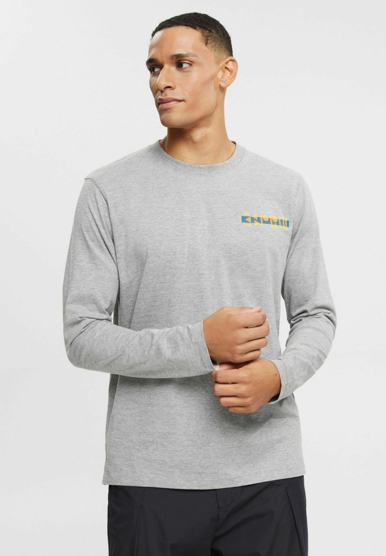 Esprit REGULAR FIT - Long sleeved top - medium grey/grey