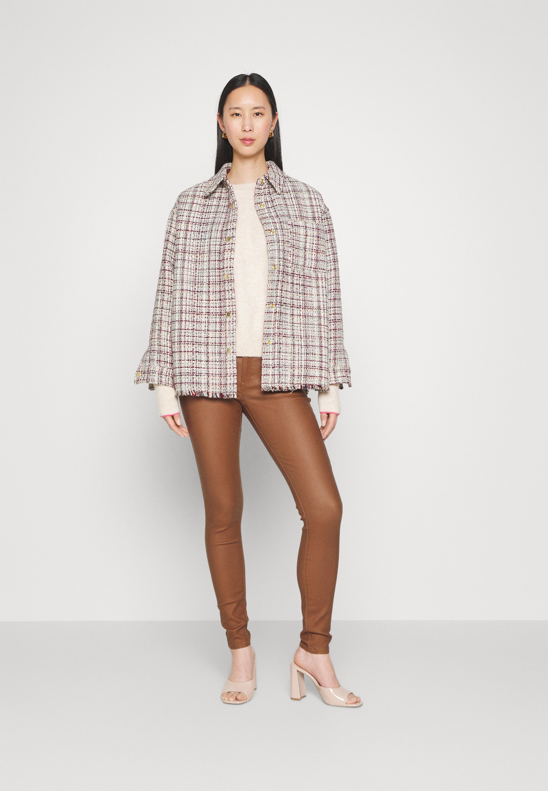 Scotch & Soda TWEED SHIRT JACKET - Bomber Jacket - ecru lurex melange/off-white