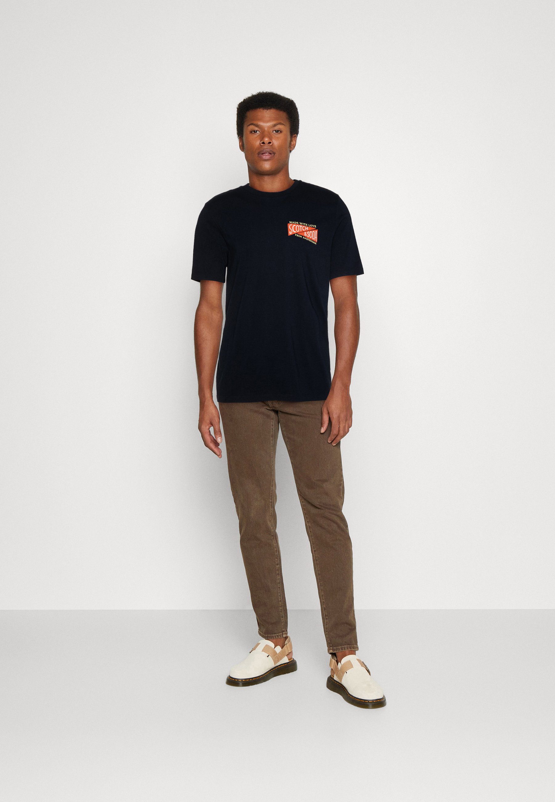 Scotch & Soda REGULAR FIT CHEST ARTWORK - Print T-shirt - night/dark blue