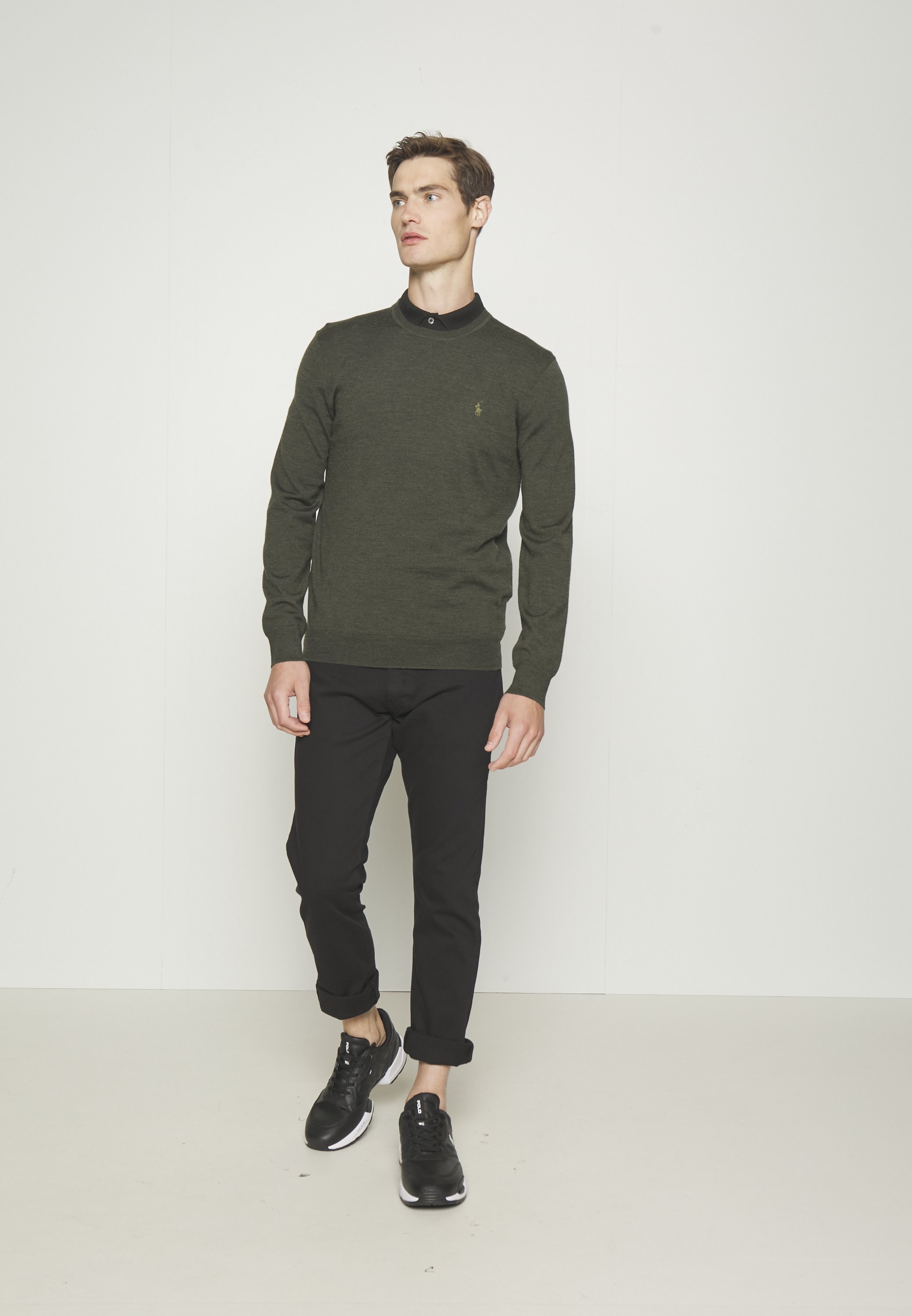 Polo Ralph Lauren LONG SLEEVE - Jumper - olive heather/olive
