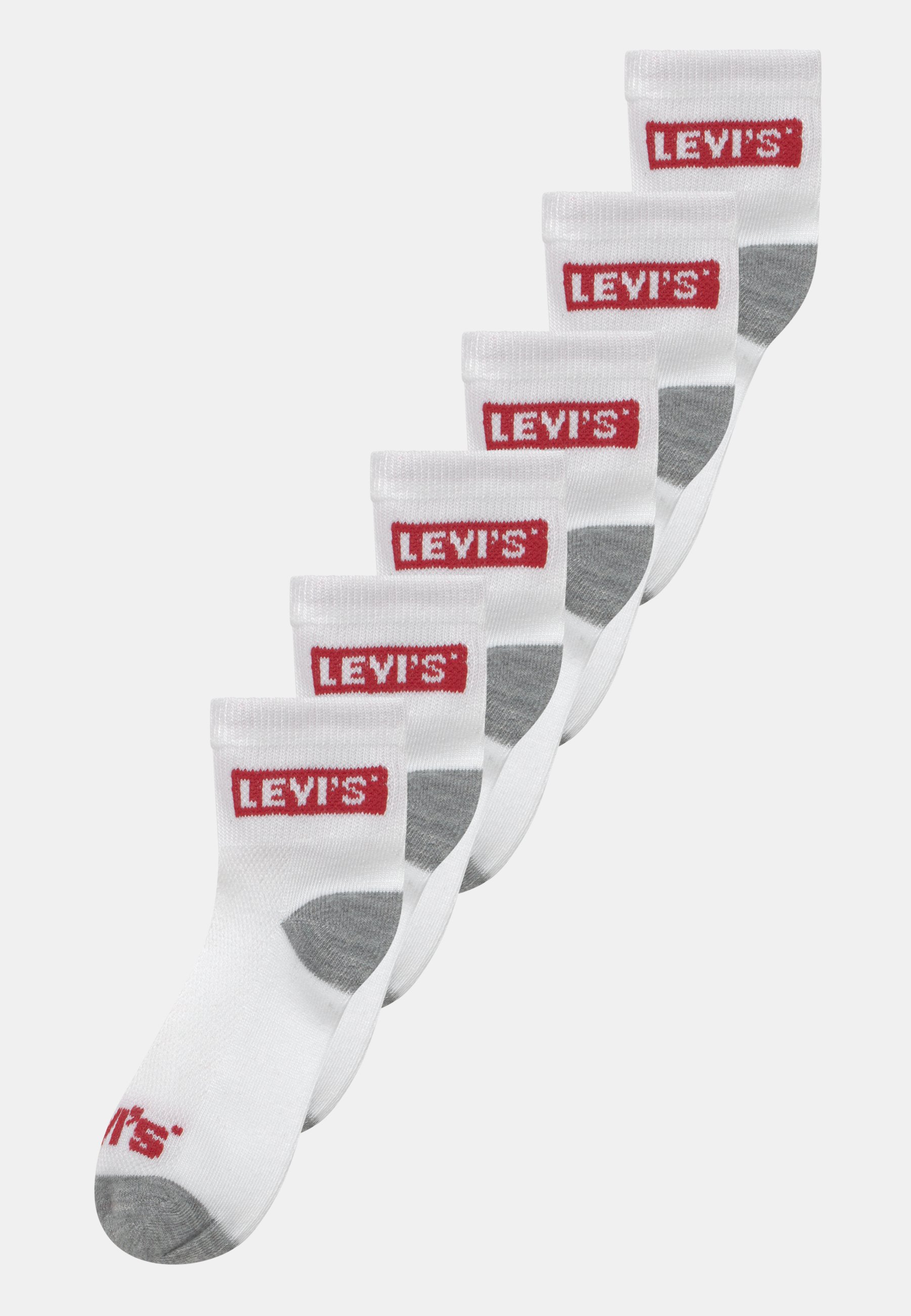 Levi's® MID CUT 6 PACK UNISEX - Socks - white