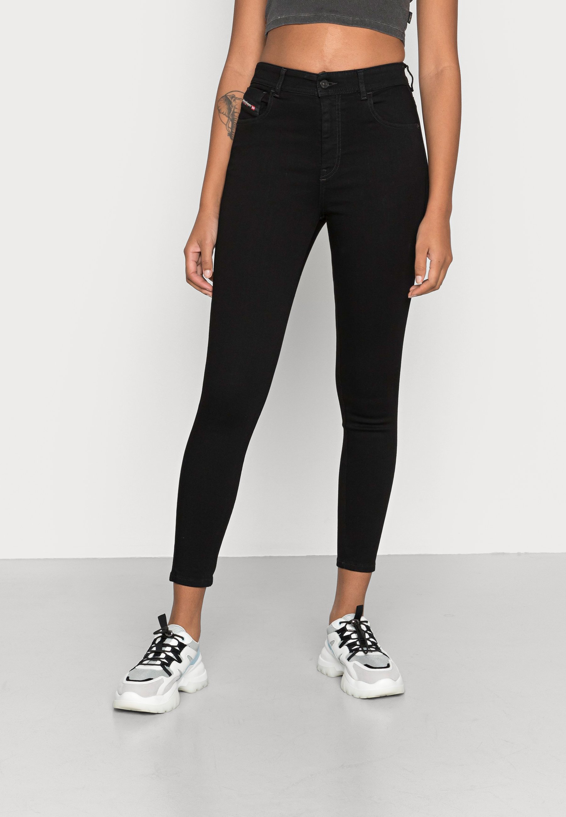 Diesel 1984 SLANDY-HIGH DIESEL LIBRARY - Jeans Skinny Fit - black/black denim