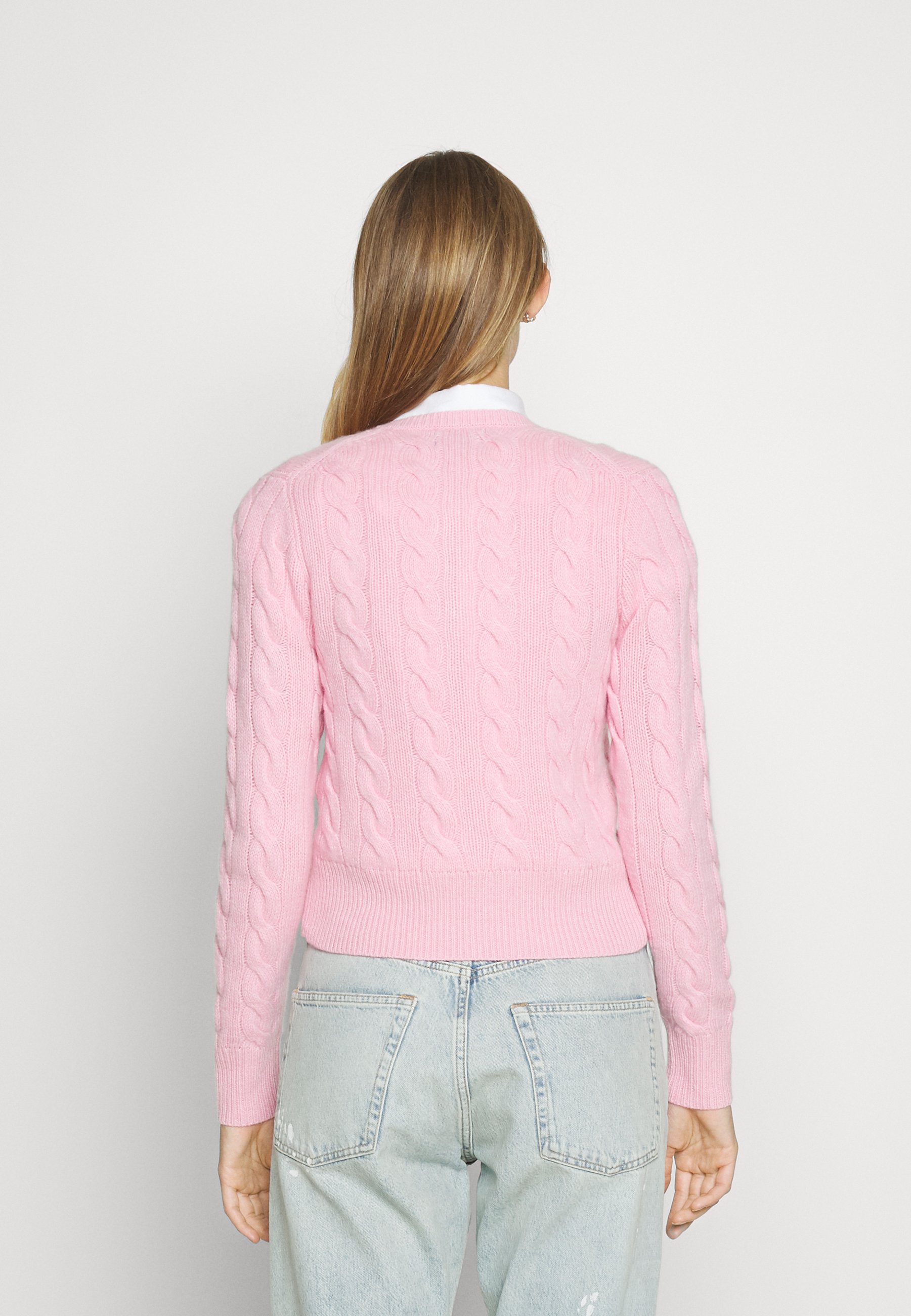 Polo Ralph Lauren LONG SLEEVE CARDIGAN - Cardigan - carmel pink/pink