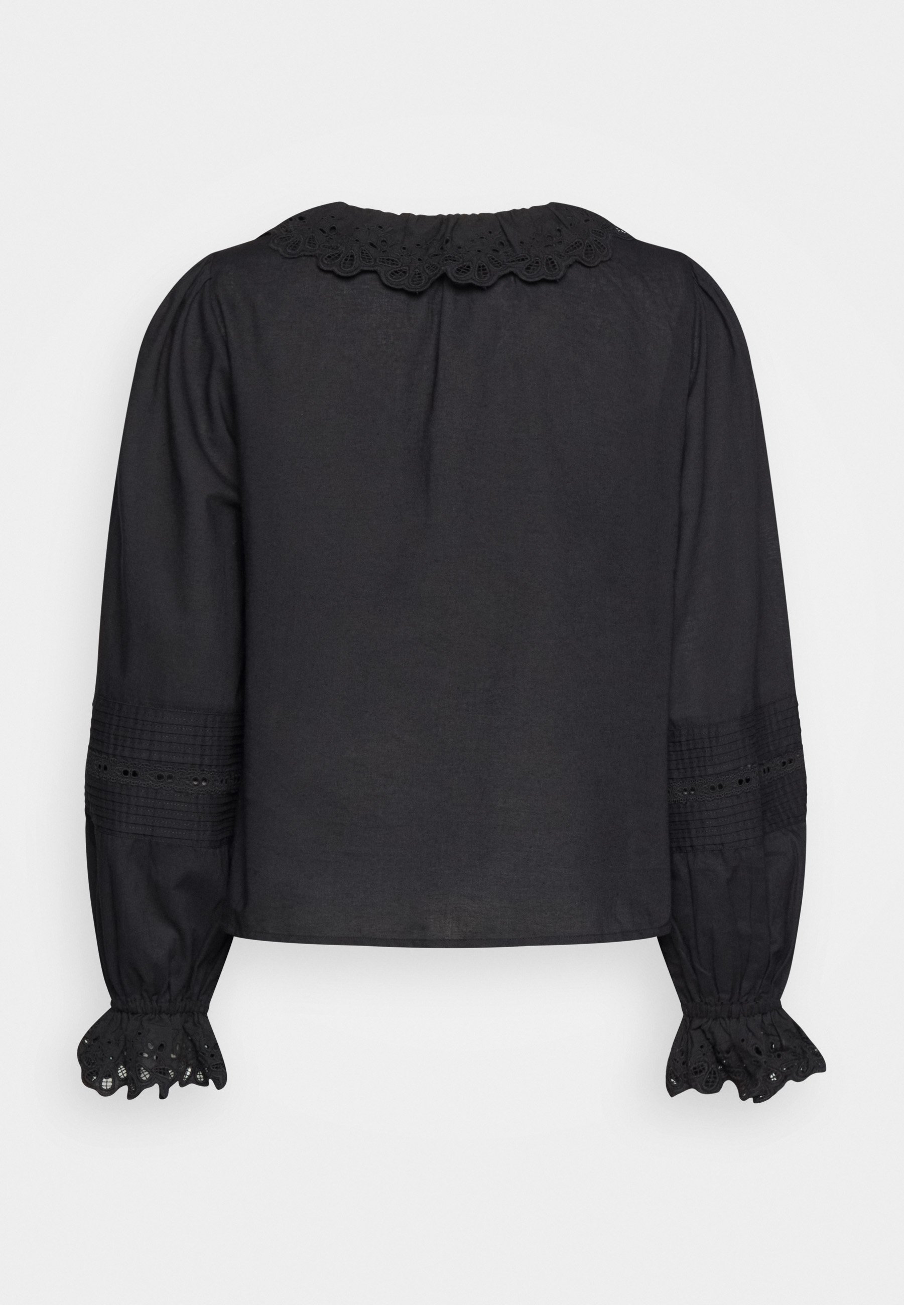 Scotch & Soda V-NECK BRODERIE   - Button-down blouse - black
