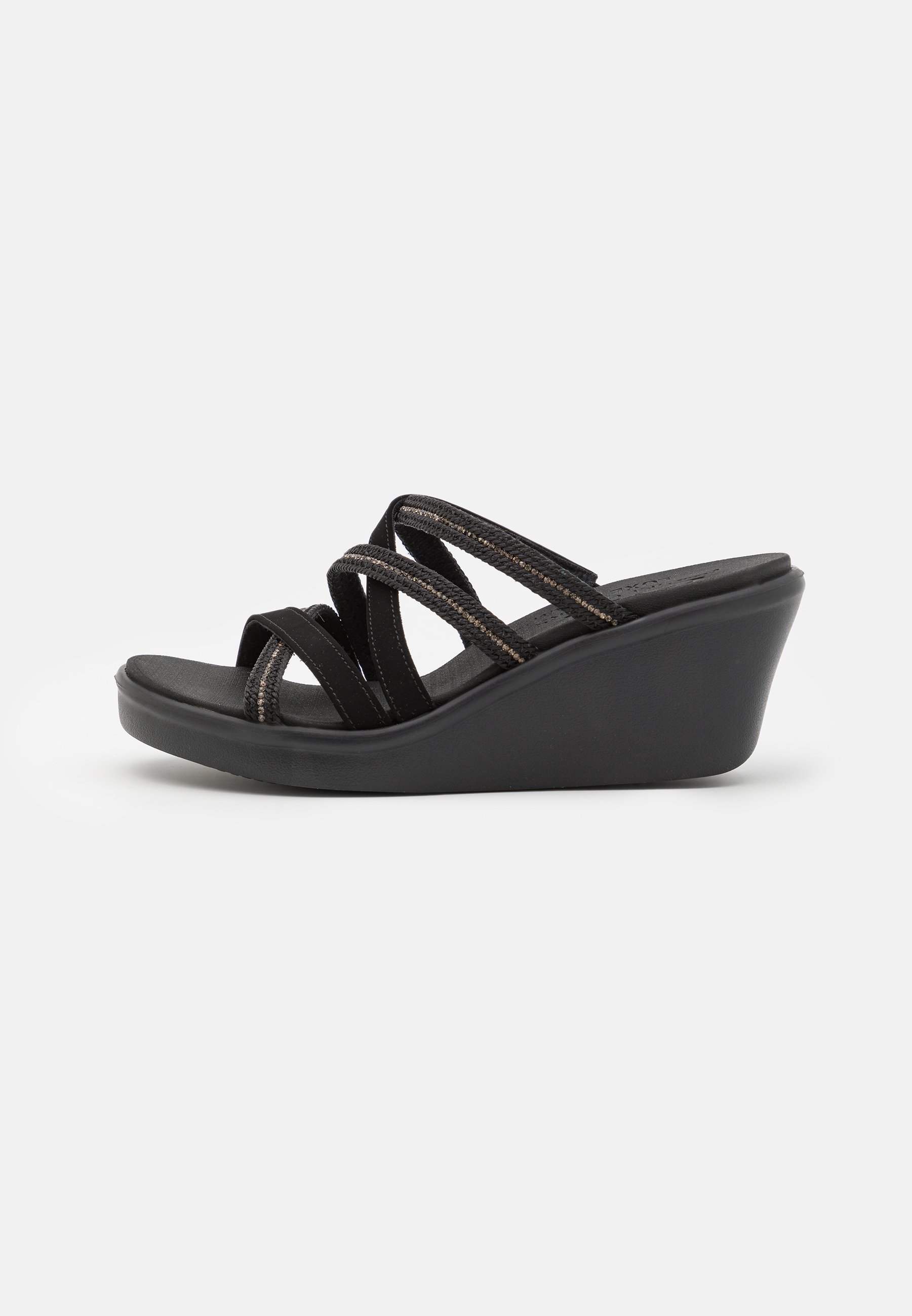 Skechers RUMBLE ON - Heeled mules - black/black