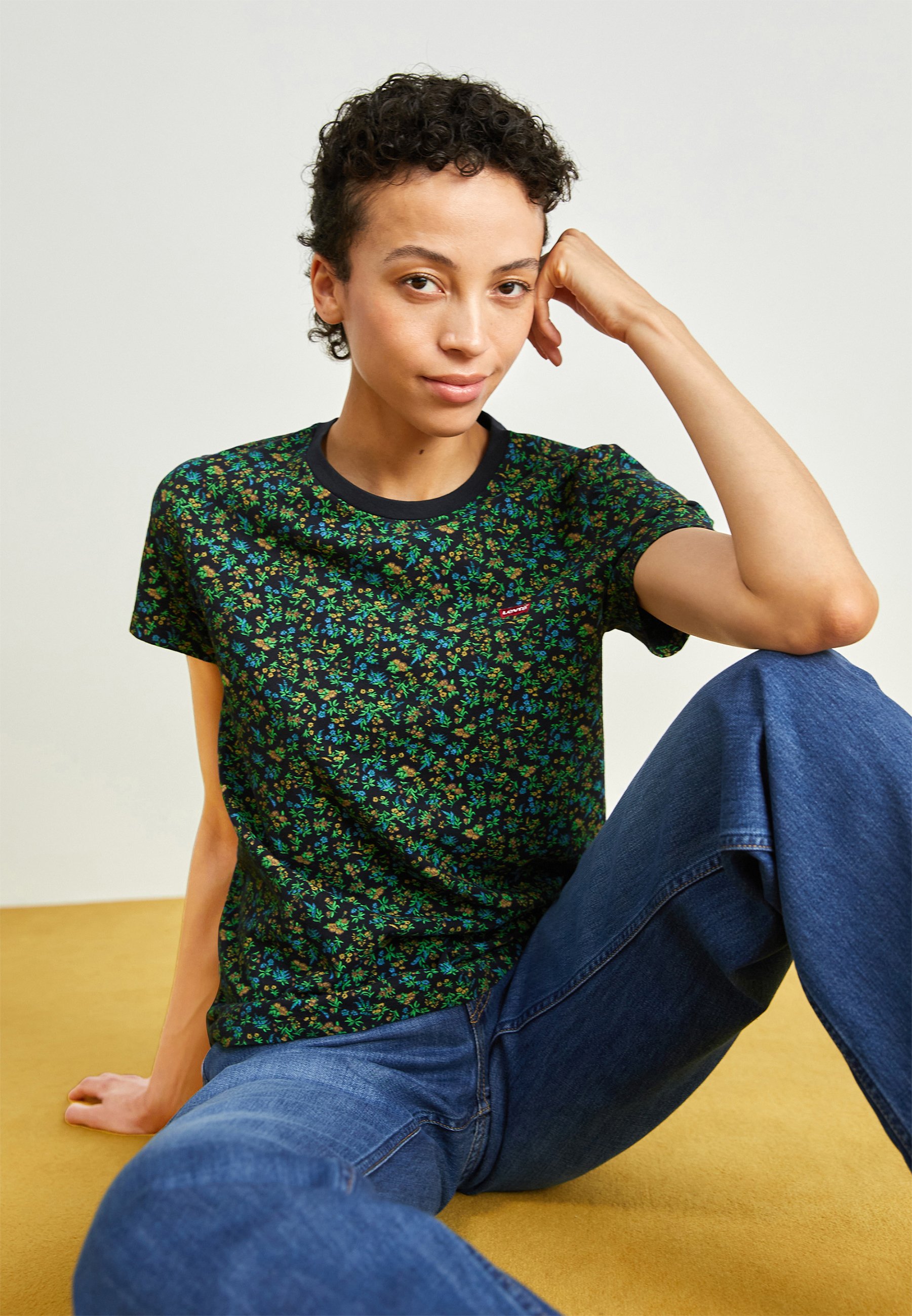 Levi's® PERFECT TEE - Basic T-shirt - black/multi-coloured/black