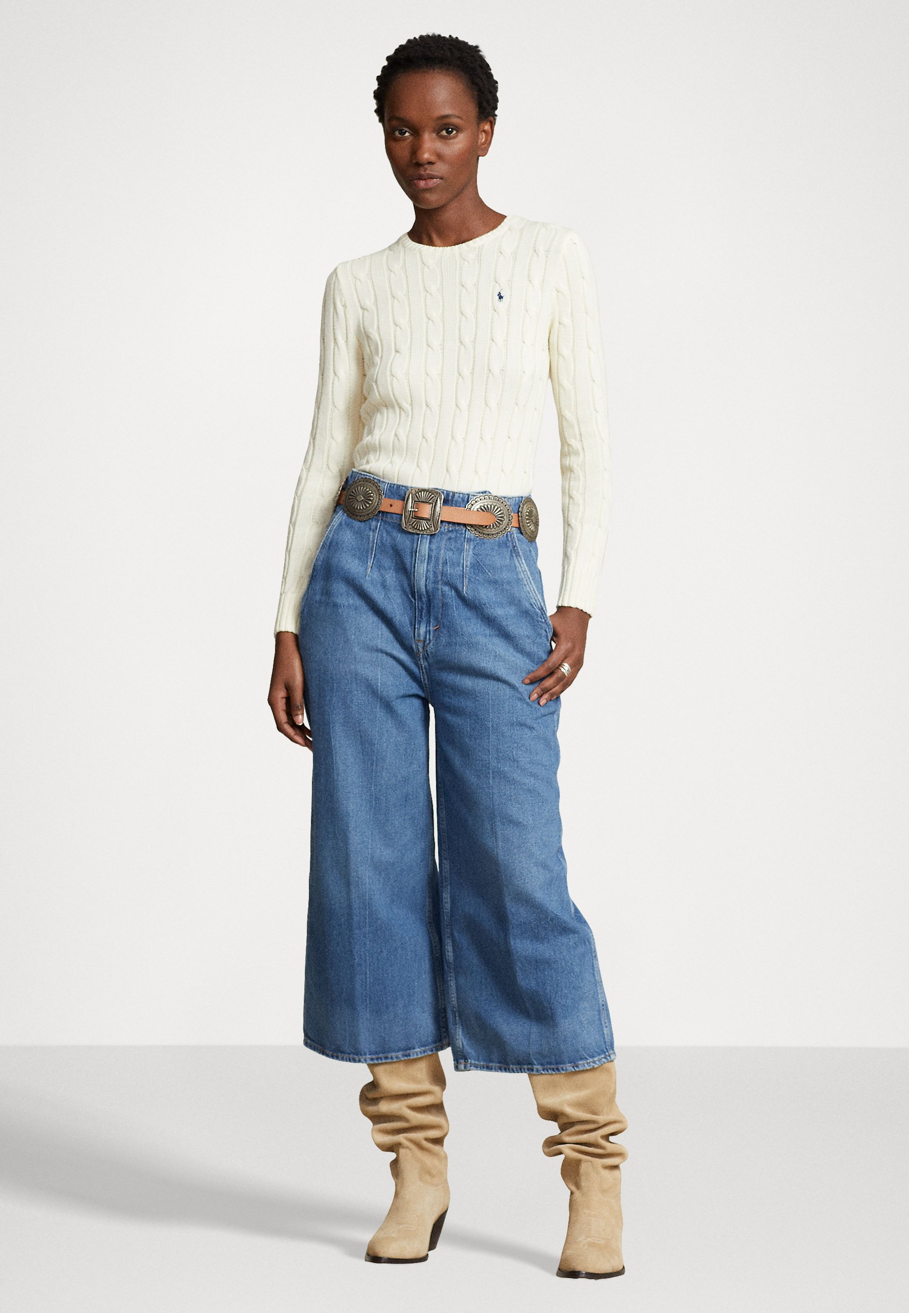 Polo Ralph Lauren JULIANNA LONG SLEEVE - Jumper - cream/off-white