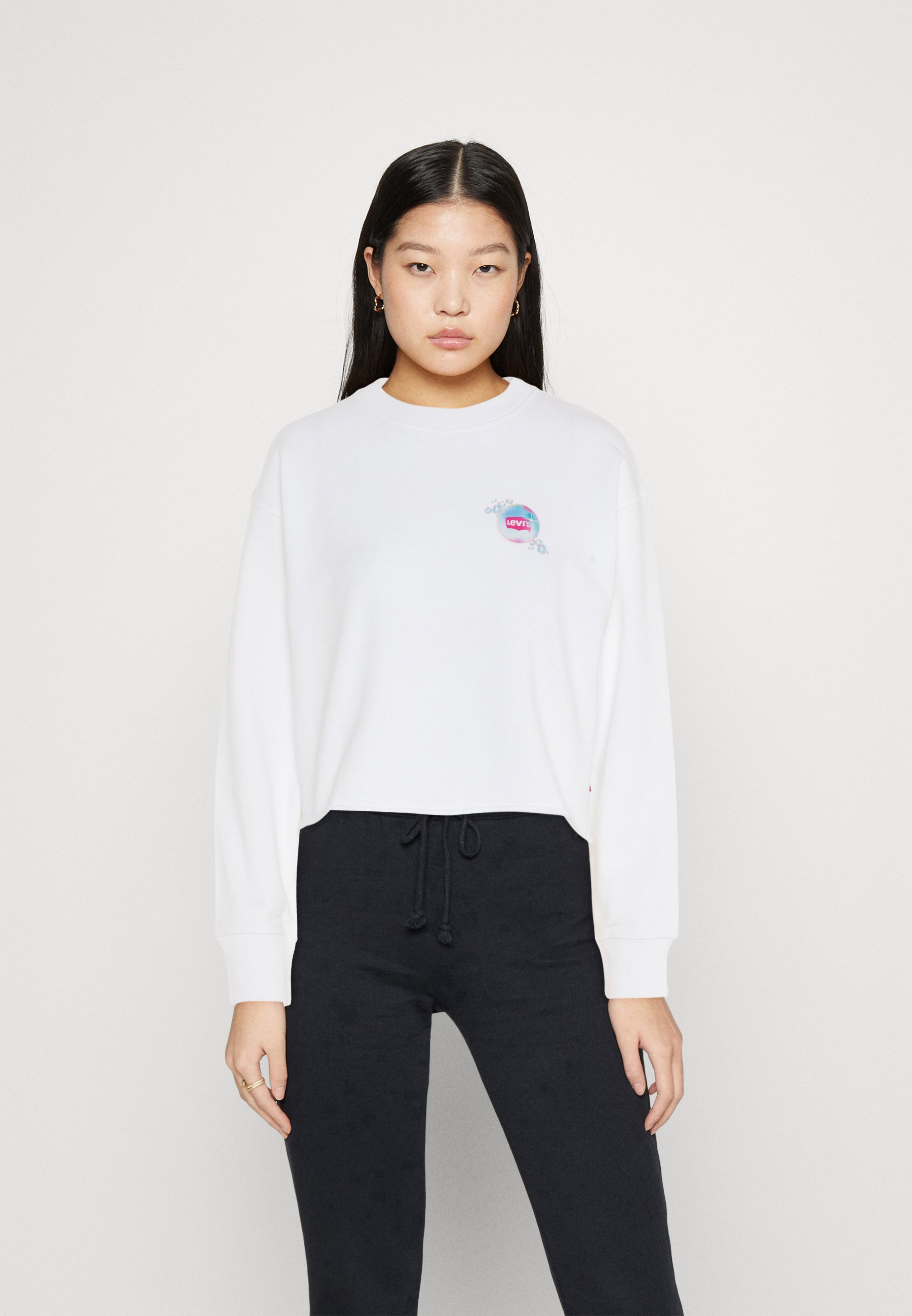 Levi's® CUTOFF STANDARD CREW - Sweatshirt - neutrals/white