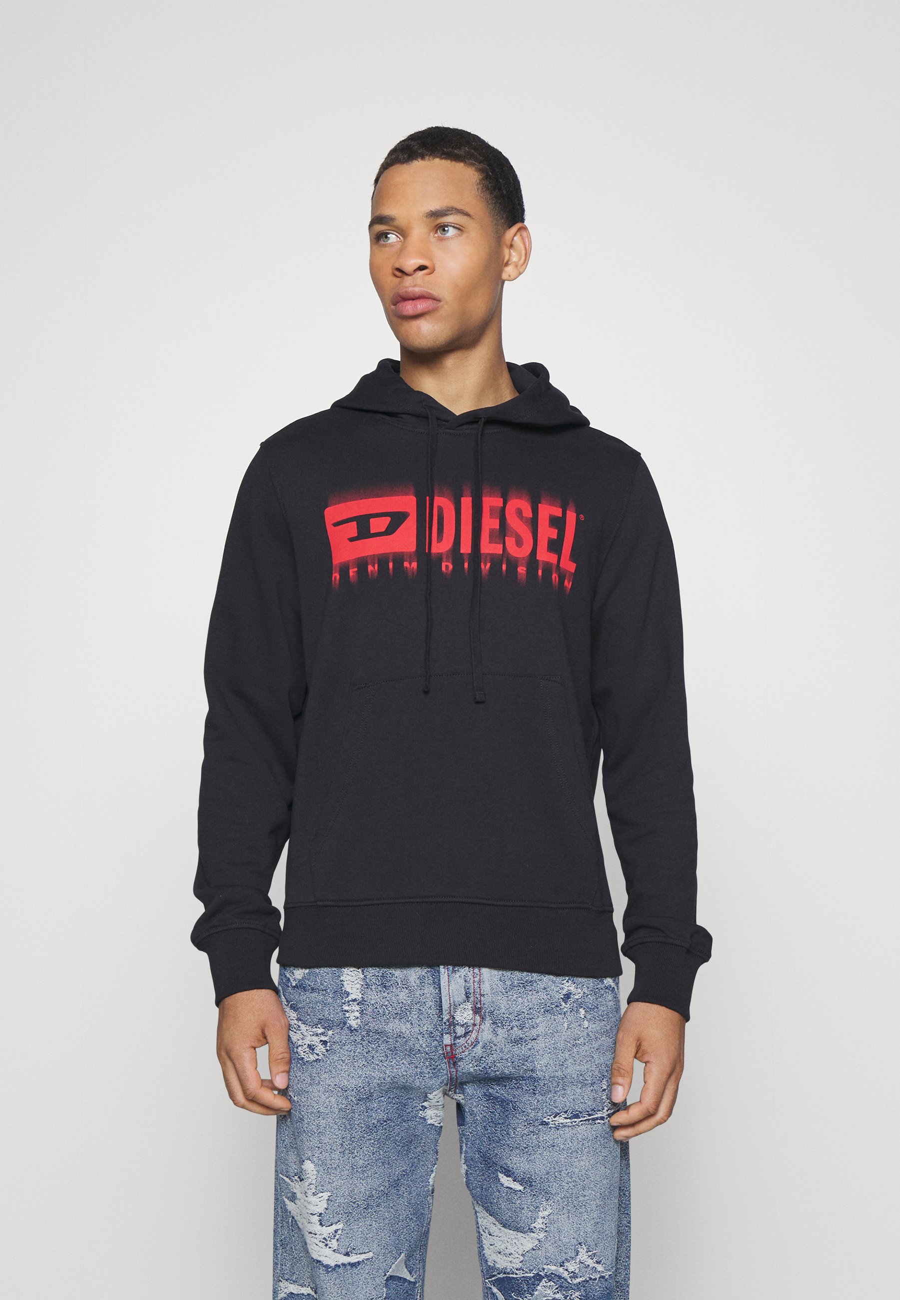Diesel HOOD UNISEX - Sweatshirt - black