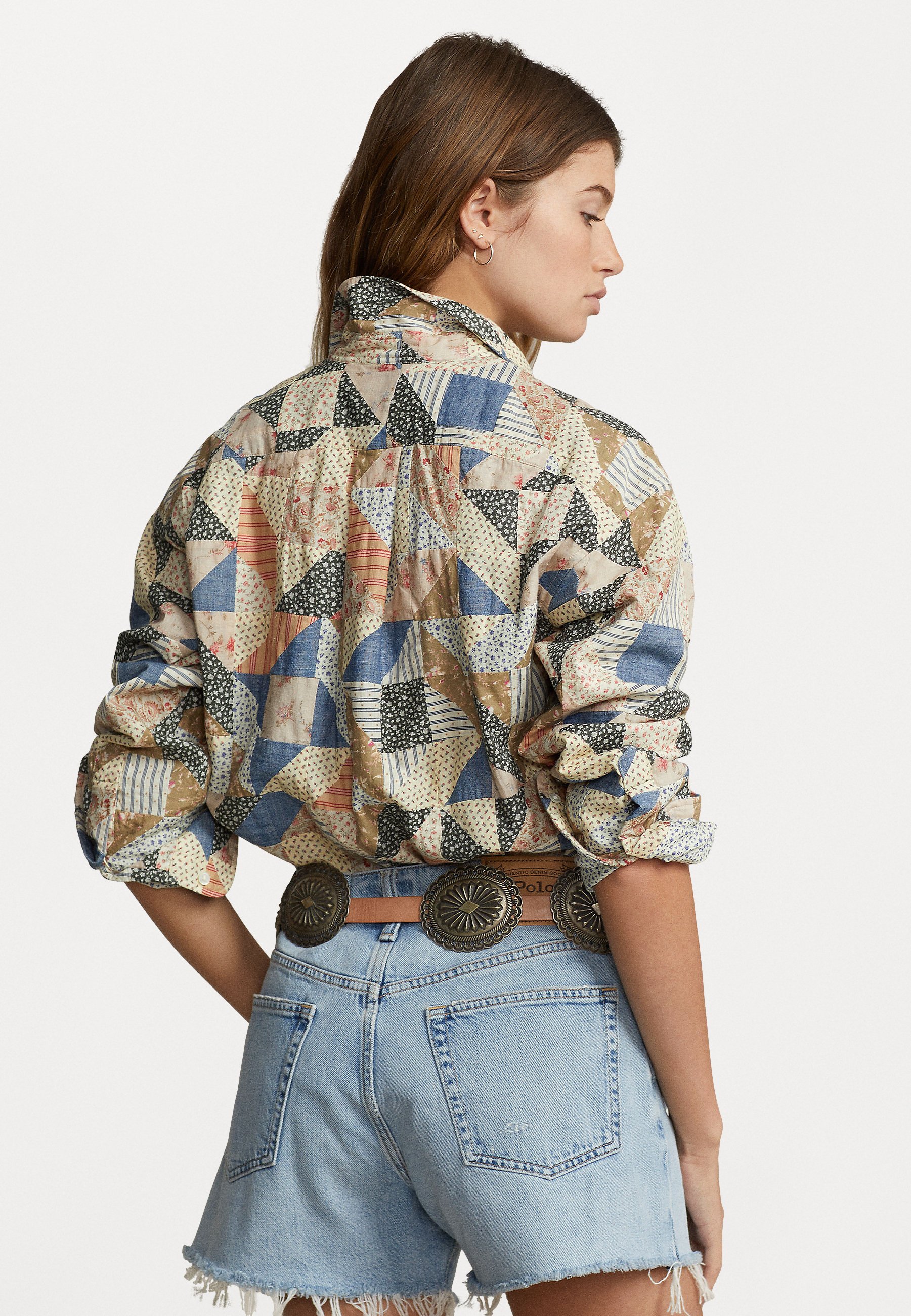 Polo Ralph Lauren LONG SLEEVE BUTTON FRONT SHIRT - Button-down blouse - multi/multi-coloured