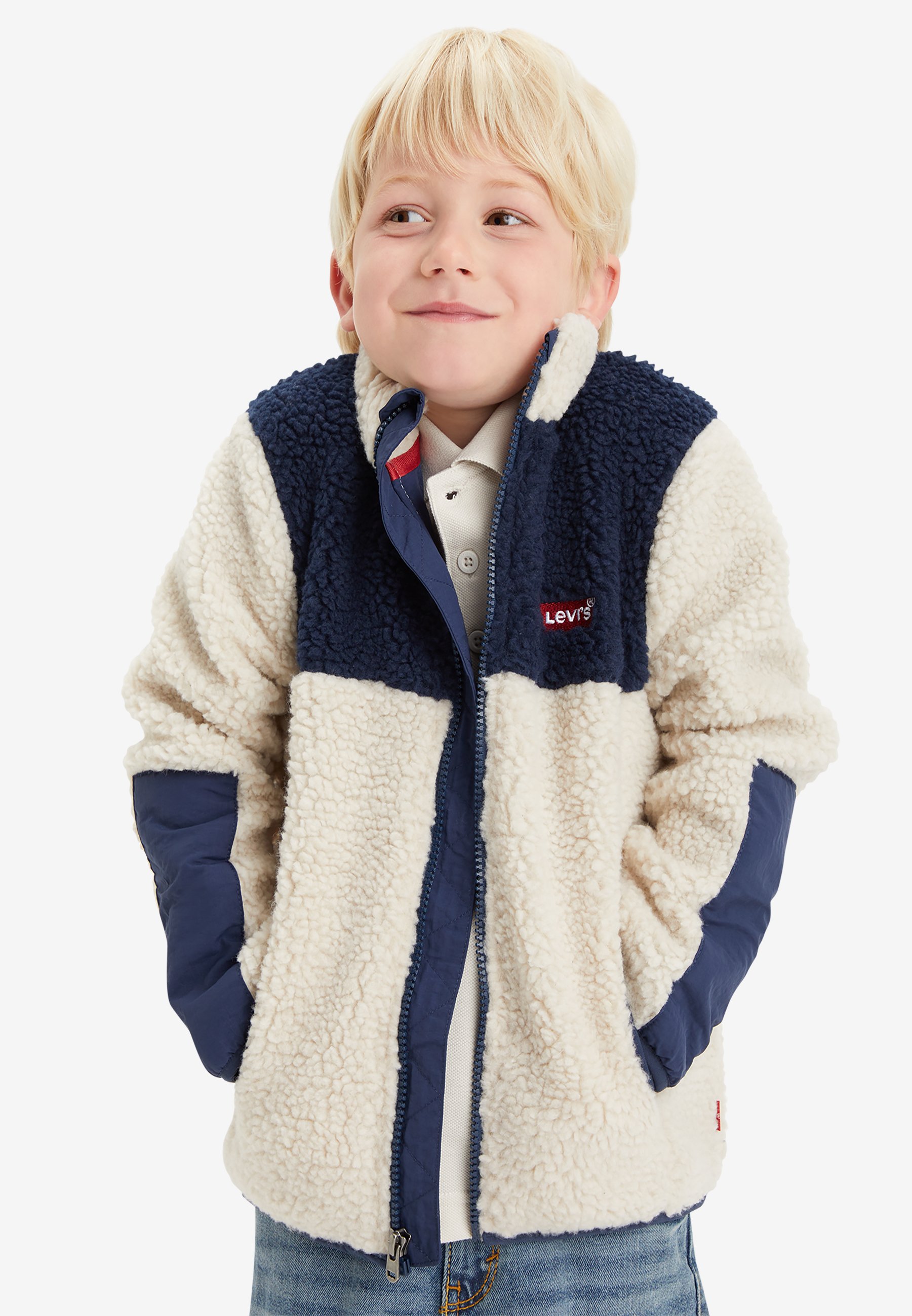 Levi's® COLOR BLOCK  - Fleece jacket - beige/off-white