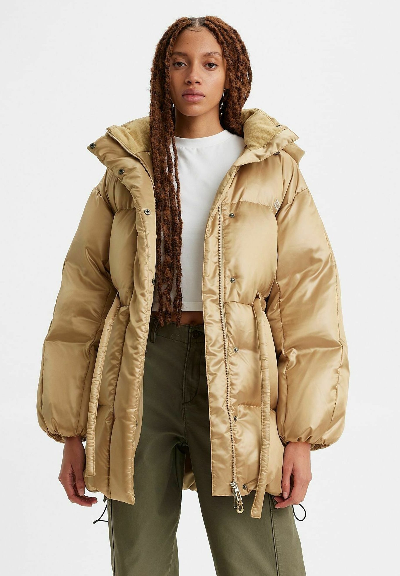 Levi's® PILLOW BUBBLE MID TRAVERTINE - Winter coat - travertine/black