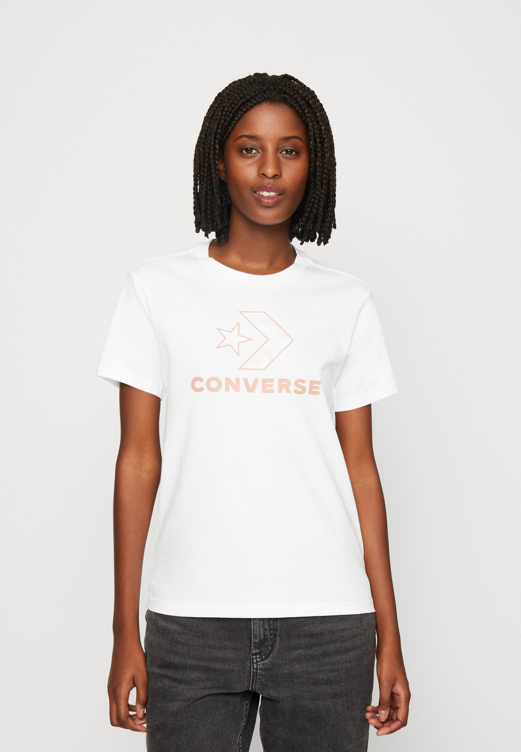 Converse FLORAL STAR CHEVRON SHORT SLEEVE - Print T-shirt - white