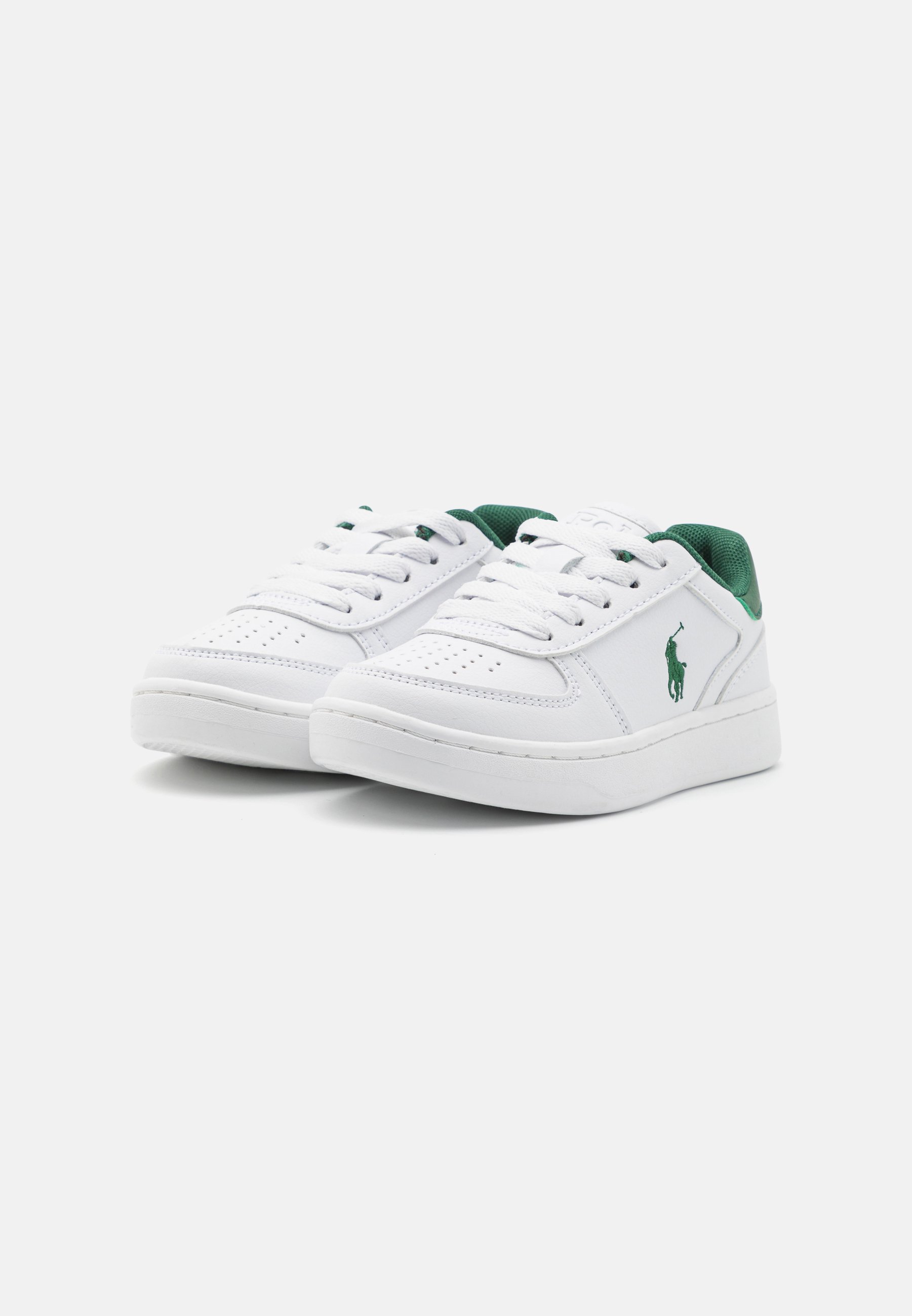 Polo Ralph Lauren COURT UNISEX - Trainers - white tumbled/hunter green/white