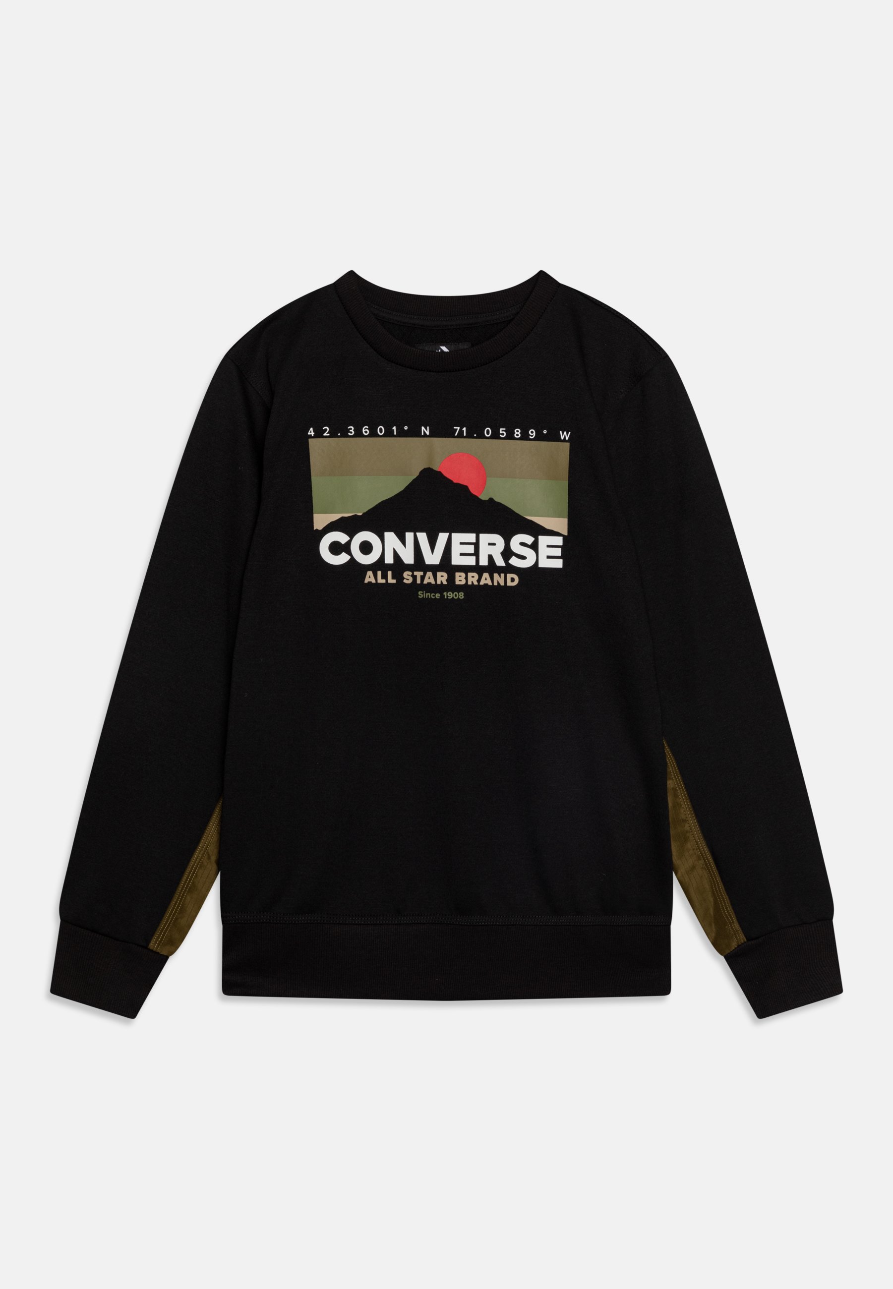 Converse GEARED UP BLOCKED MIX CREW UNISEX - Sweatshirt - black
