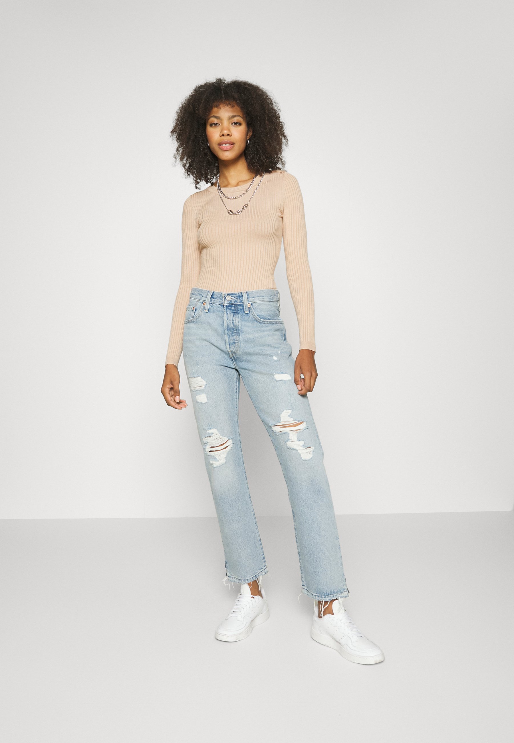 Levi's® 501® JEANS FOR WOMEN - Straight leg jeans - light indigo/destroyed denim