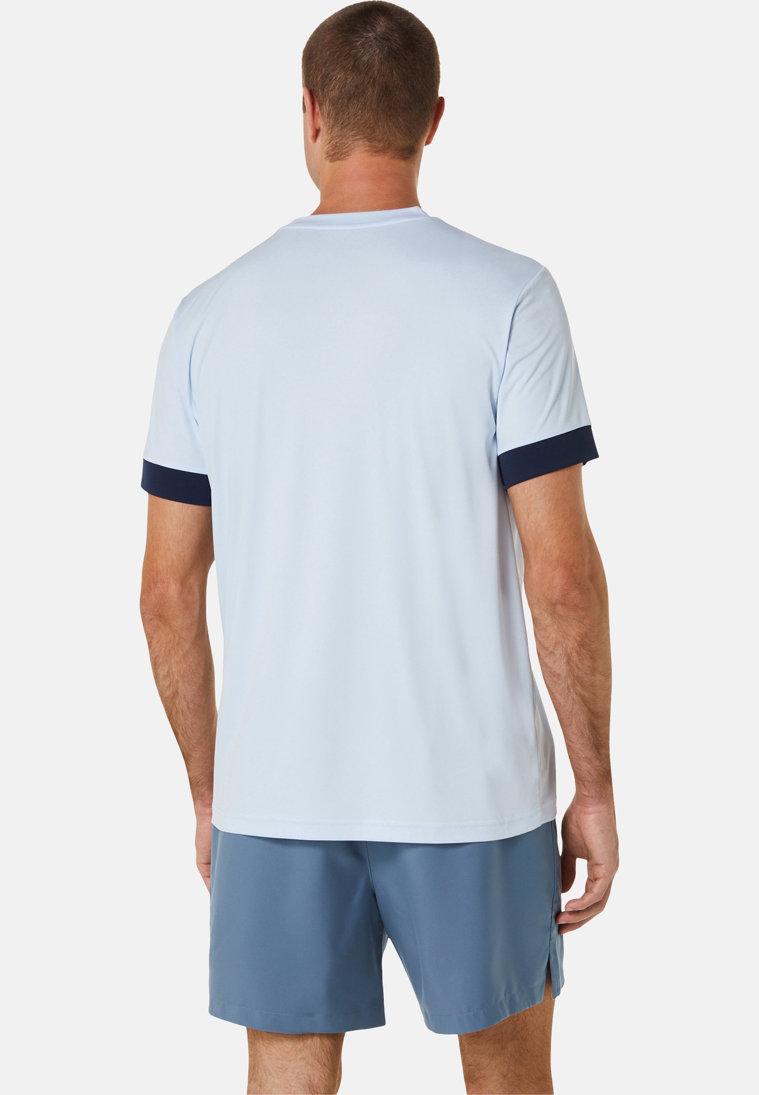ASICS COURT M SS - Print T-shirt - soft sky/midnight/light blue