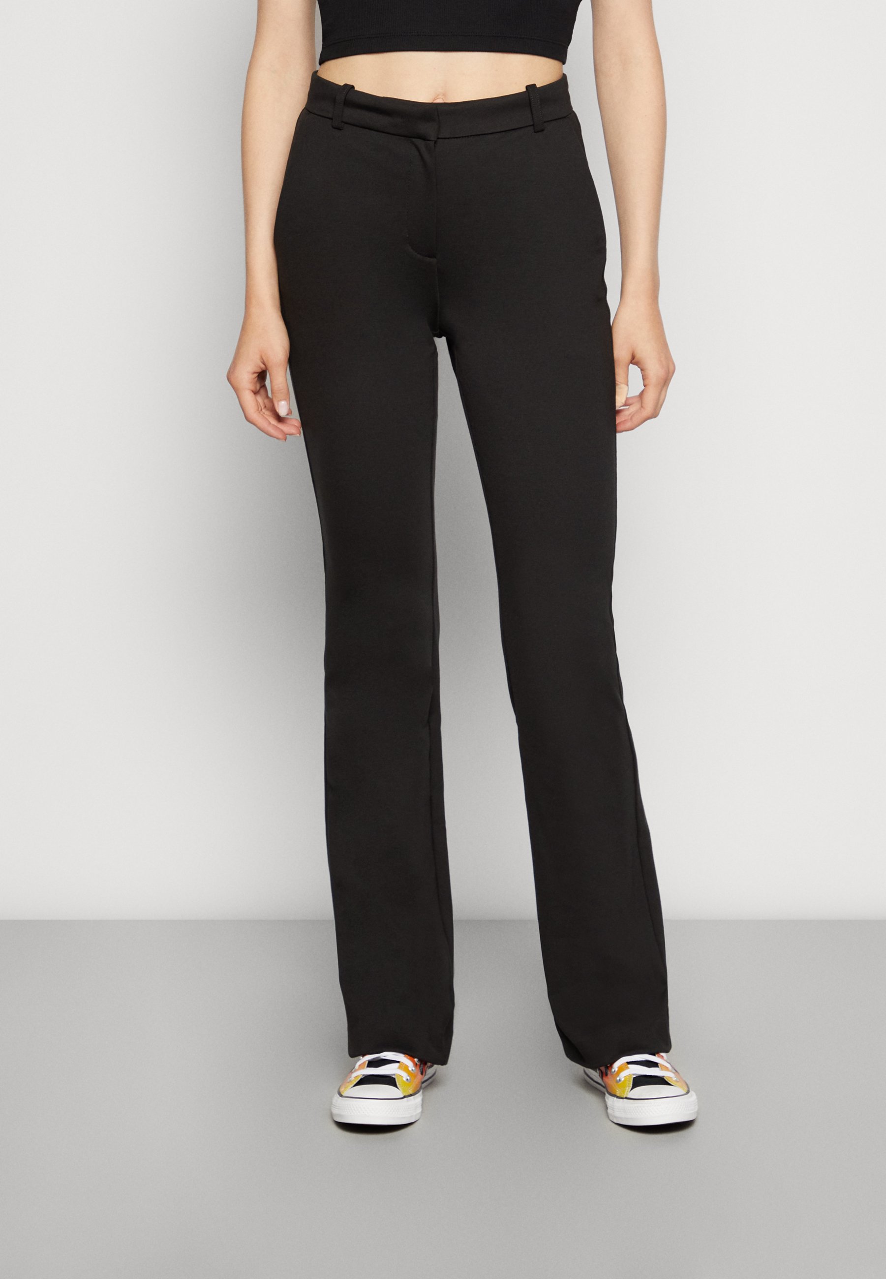 Vero Moda VMLUCCA MR FLARED NOOS - Trousers - black
