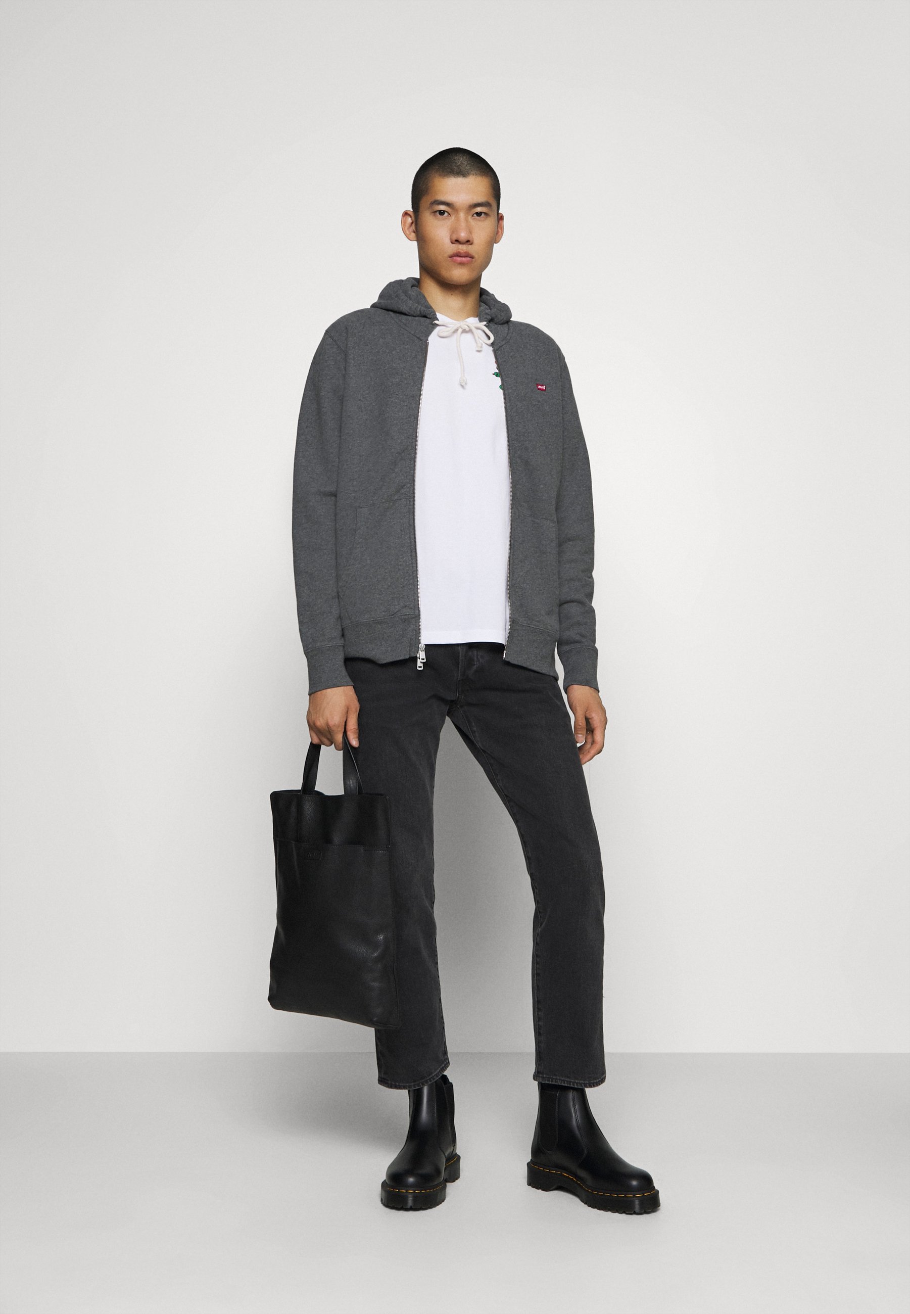 Levi's® THE ORIGINAL ZIP UP - Zip-up sweatshirt - charcoal heather/white