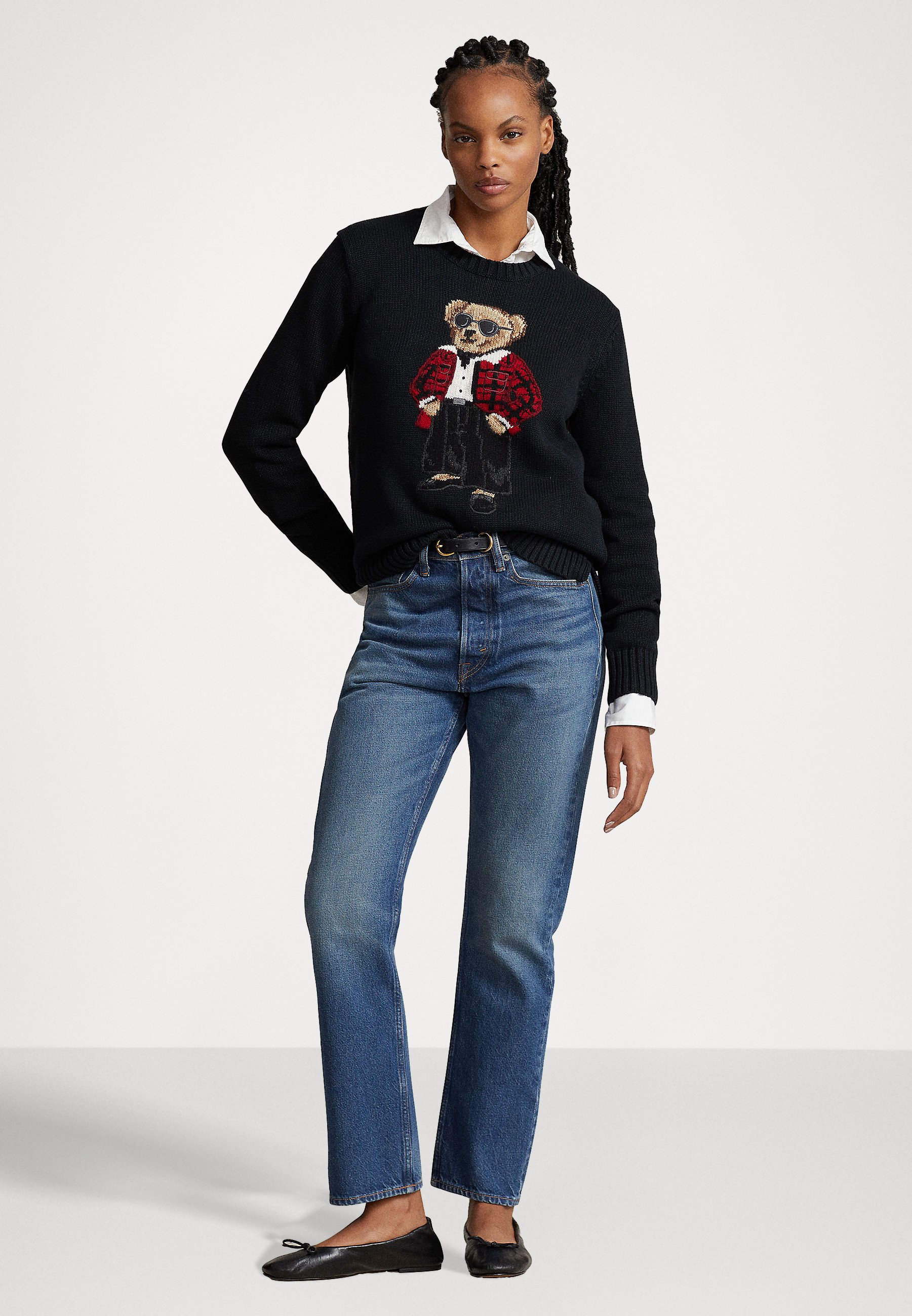 Polo Ralph Lauren BEAR LONG SLEEVE - Jumper - black