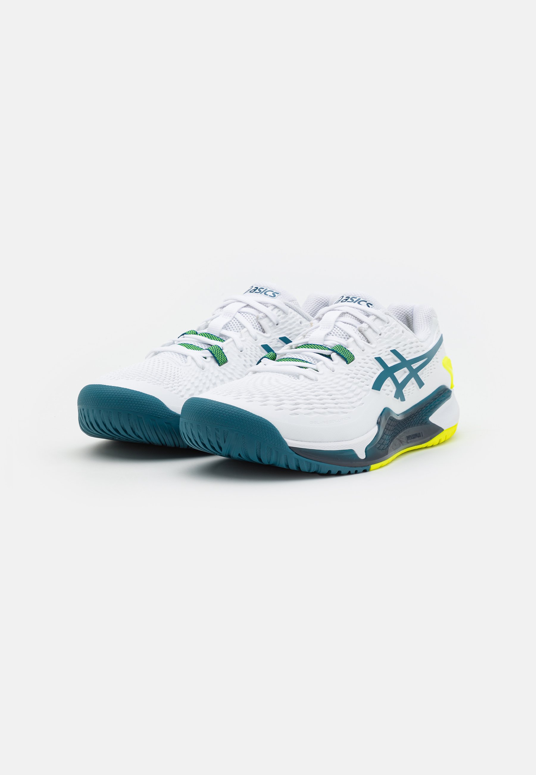 ASICS GEL-RESOLUTION 9 - Multicourt tennis shoes - white/restful teal/white