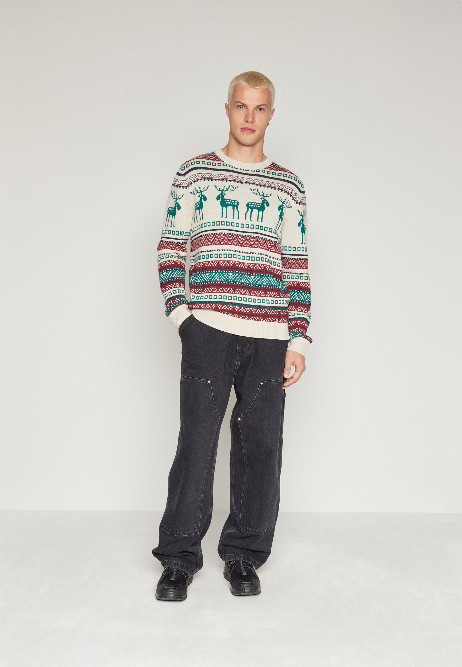 Jack &Jones JORSNOWBALL CREW NECK - Jumper - moonbeam/off-white