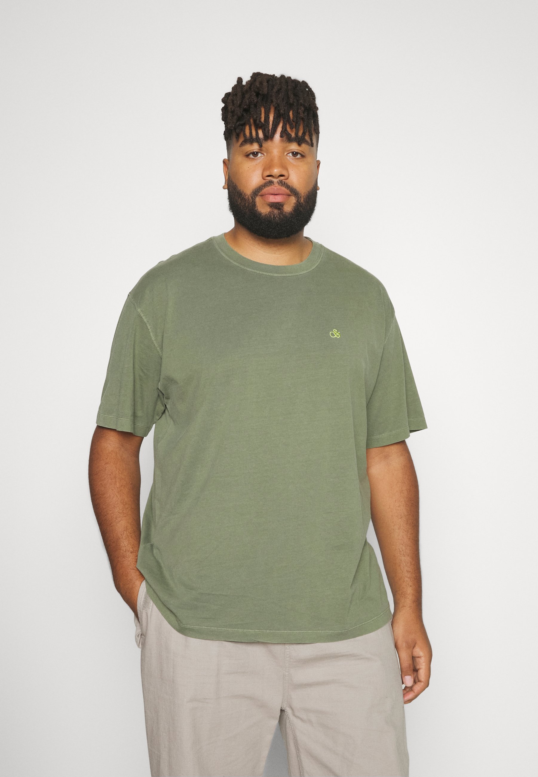 Scotch & Soda REGULAR FIT LOGO - Basic T-shirt - khaki