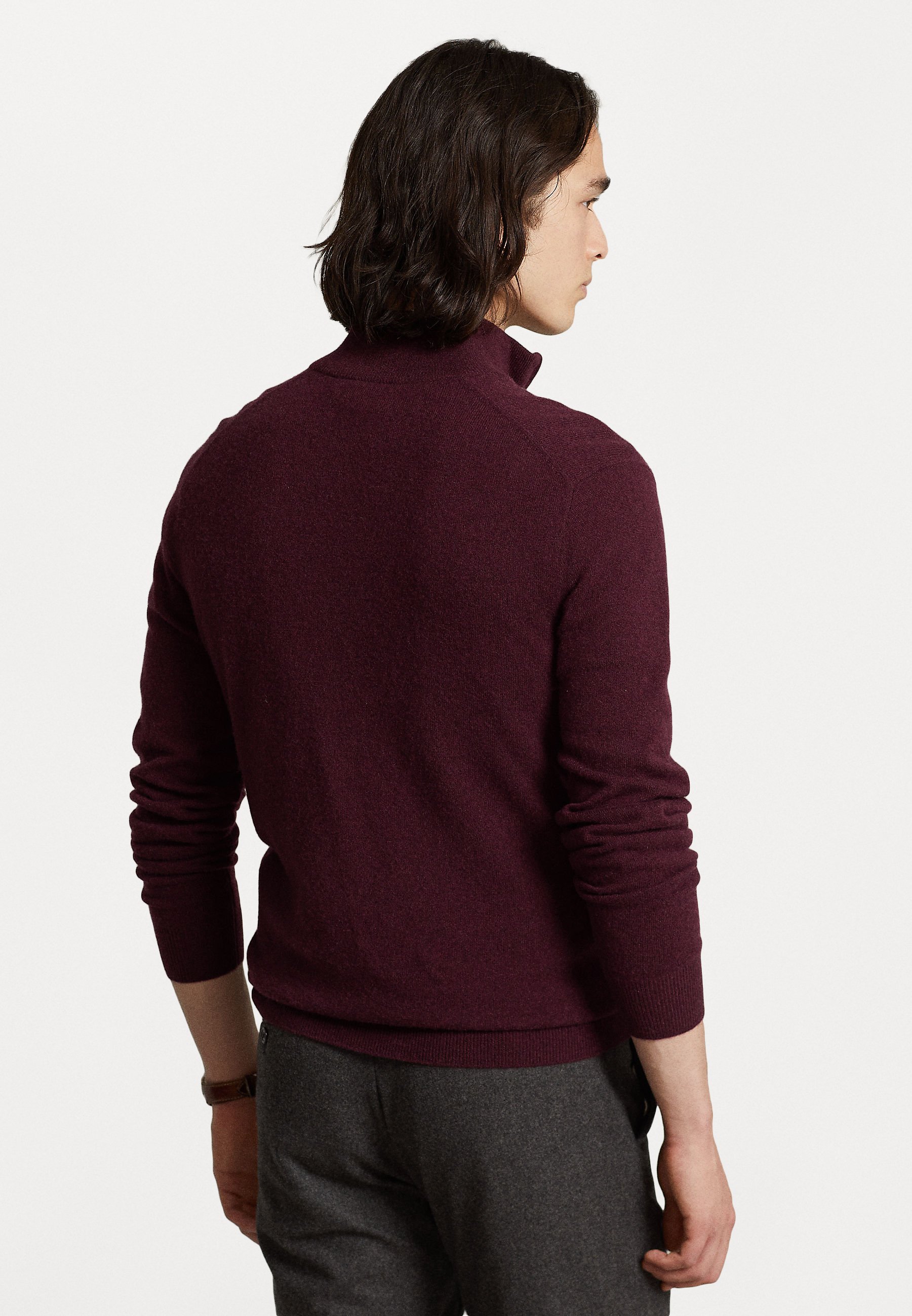 Polo Ralph Lauren LONG SLEEVE - Jumper - wine heather/mottled bordeaux