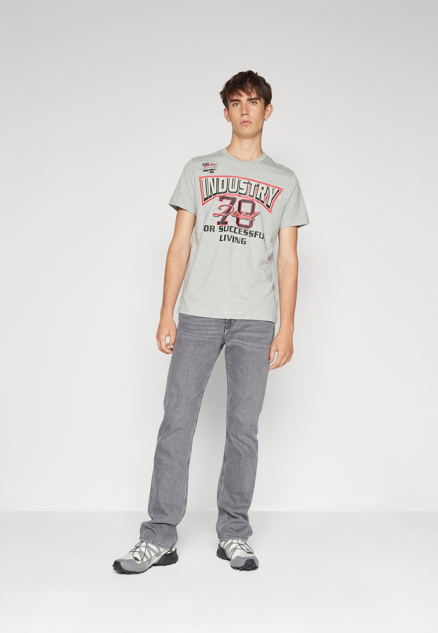 Diesel DIEGOR UNISEX - Print T-shirt - grey