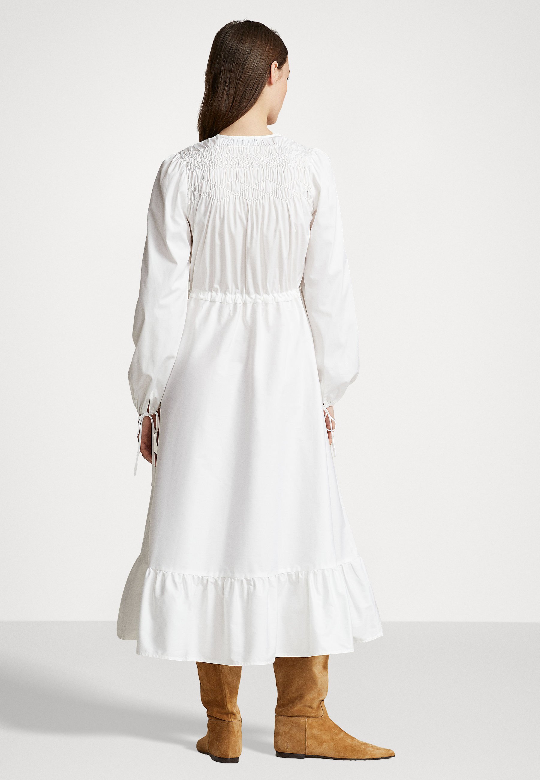 Polo Ralph Lauren ELEI LONG SLEEVE DAY DRESS - Day dress - white