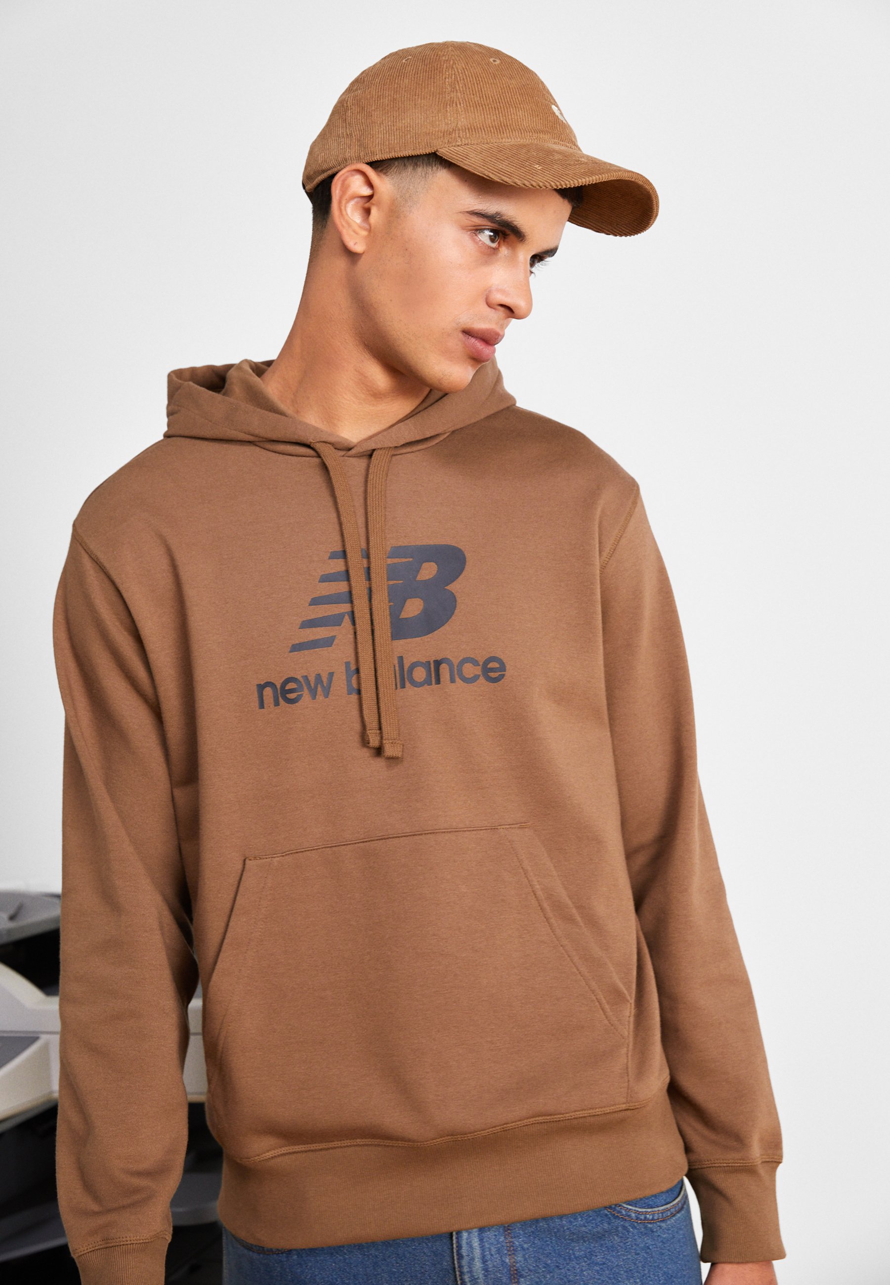 NB ESSENTIALS STACKED LOGO HOODIE - Hoodie - dark earth/brown