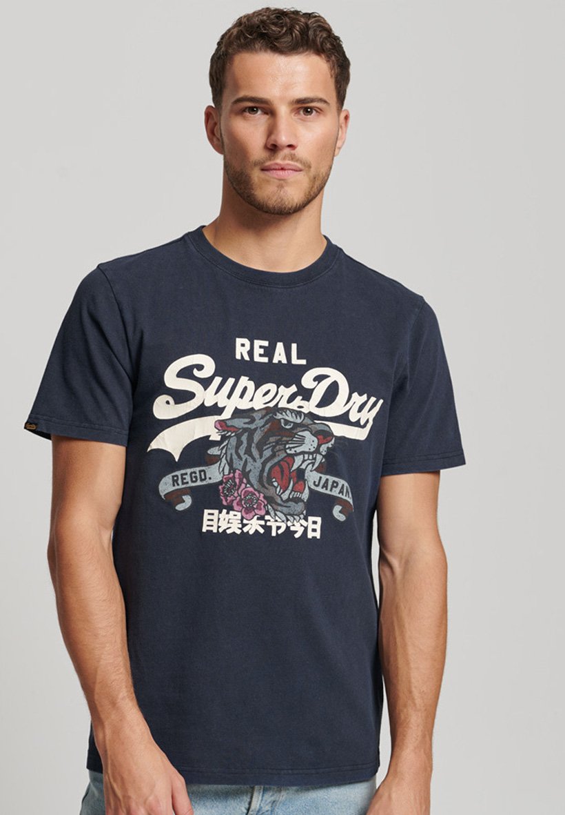 Superdry VINTAGE LOGO NARRATIVE  - Print T-shirt - eclipse navy/blue