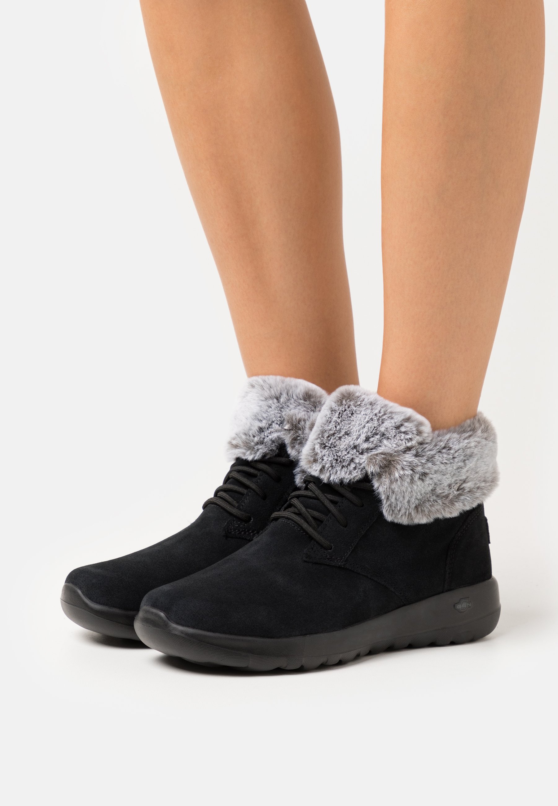 Skechers ON THE GO JOY - Lace-up ankle boots - black/grey/black