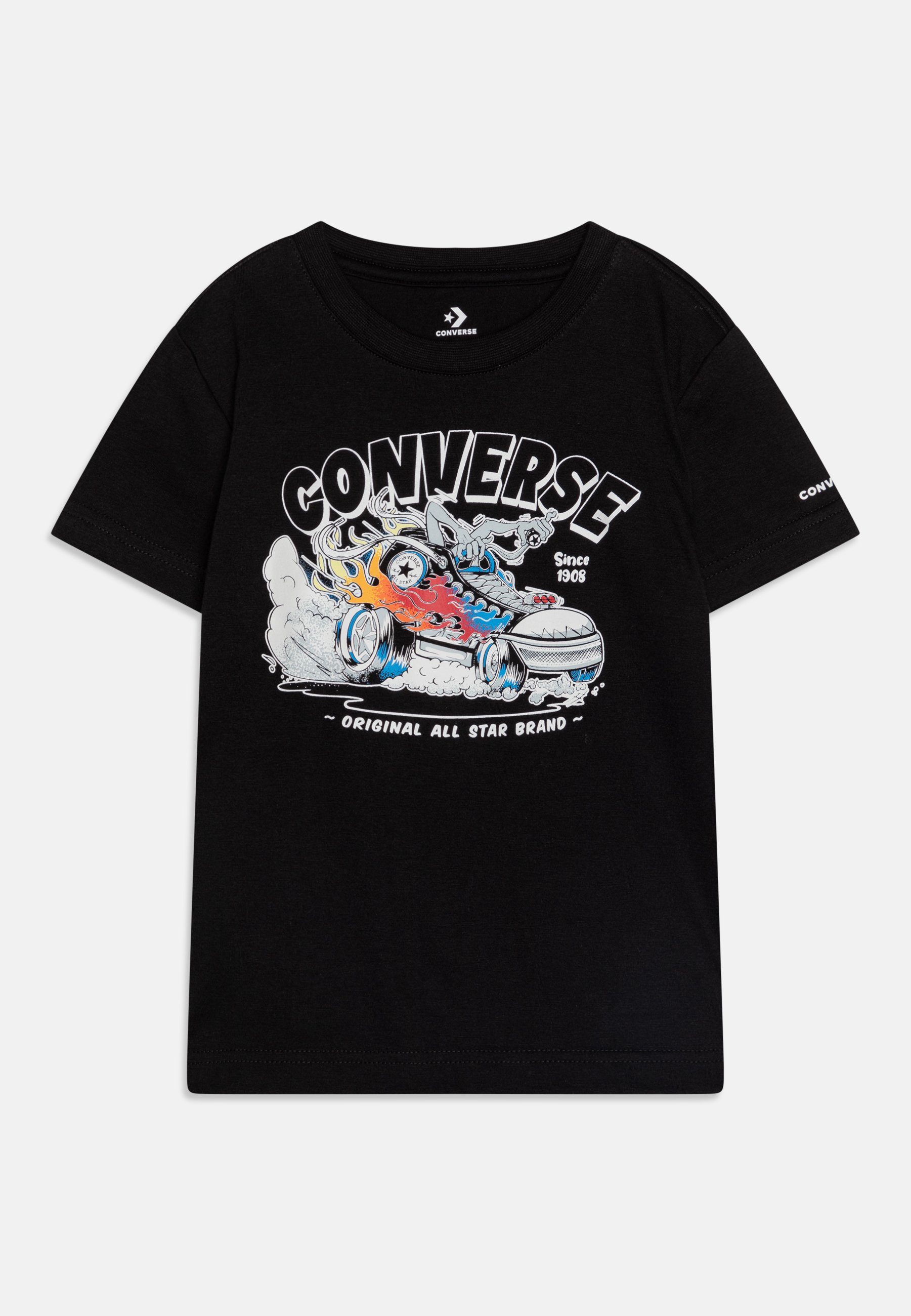 Converse FLAMING CHUCK MOBILE TEE UNISEX - Print T-shirt - black