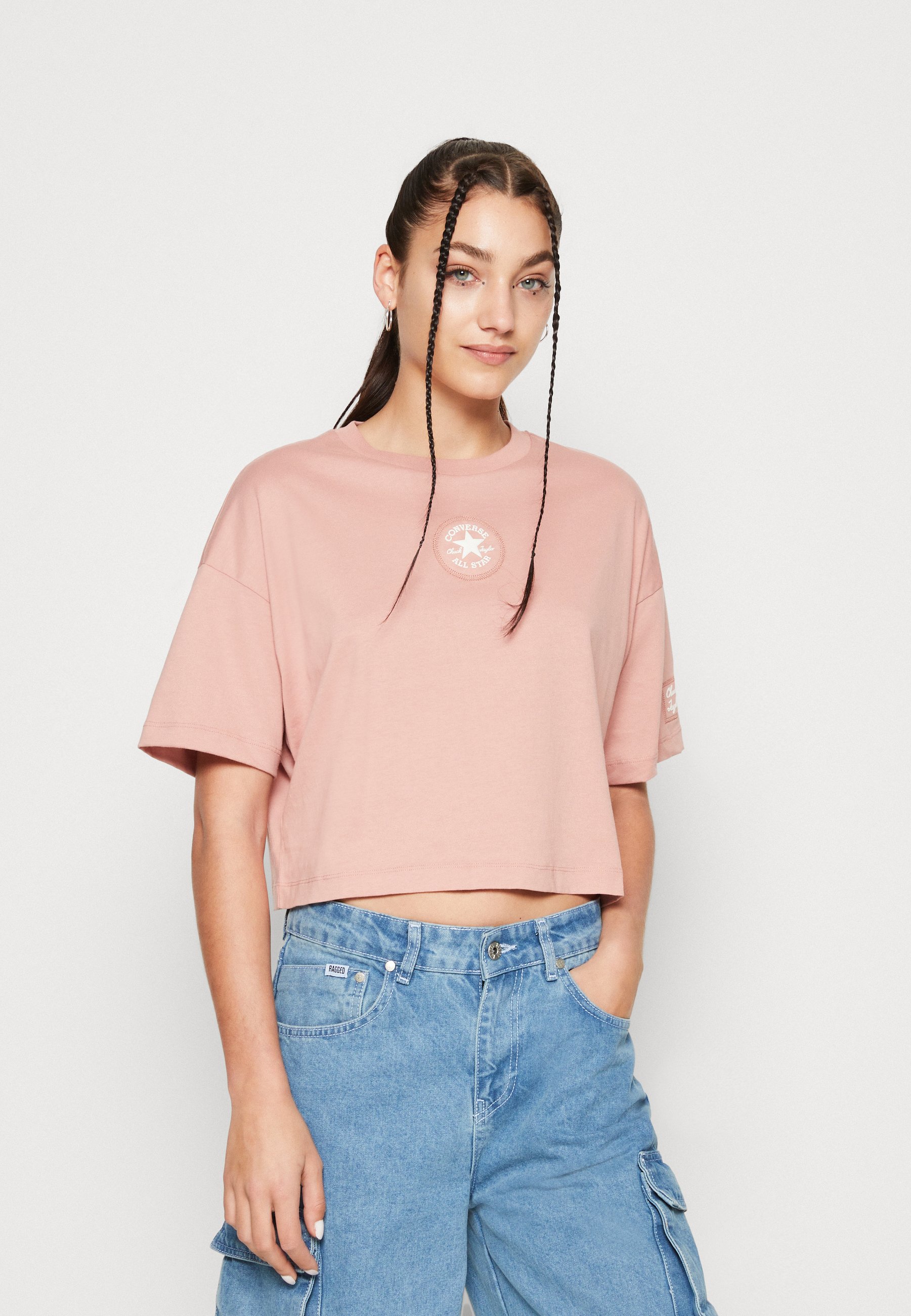 Converse CHUCK TAYLOR BOXY TEE - Print T-shirt - canyon dusk/pink