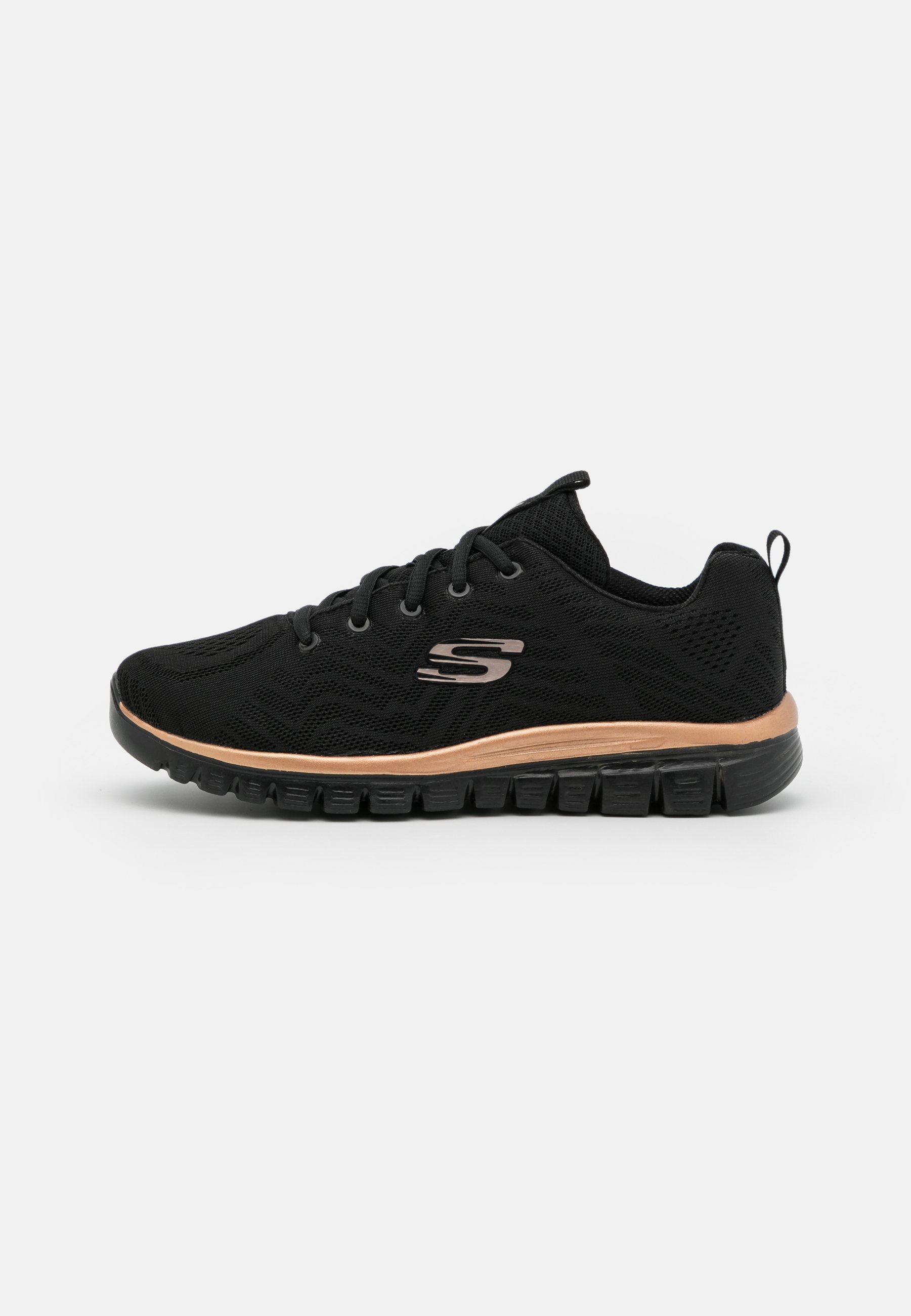 Skechers GRACEFUL - Trainers - black/rose gold/black