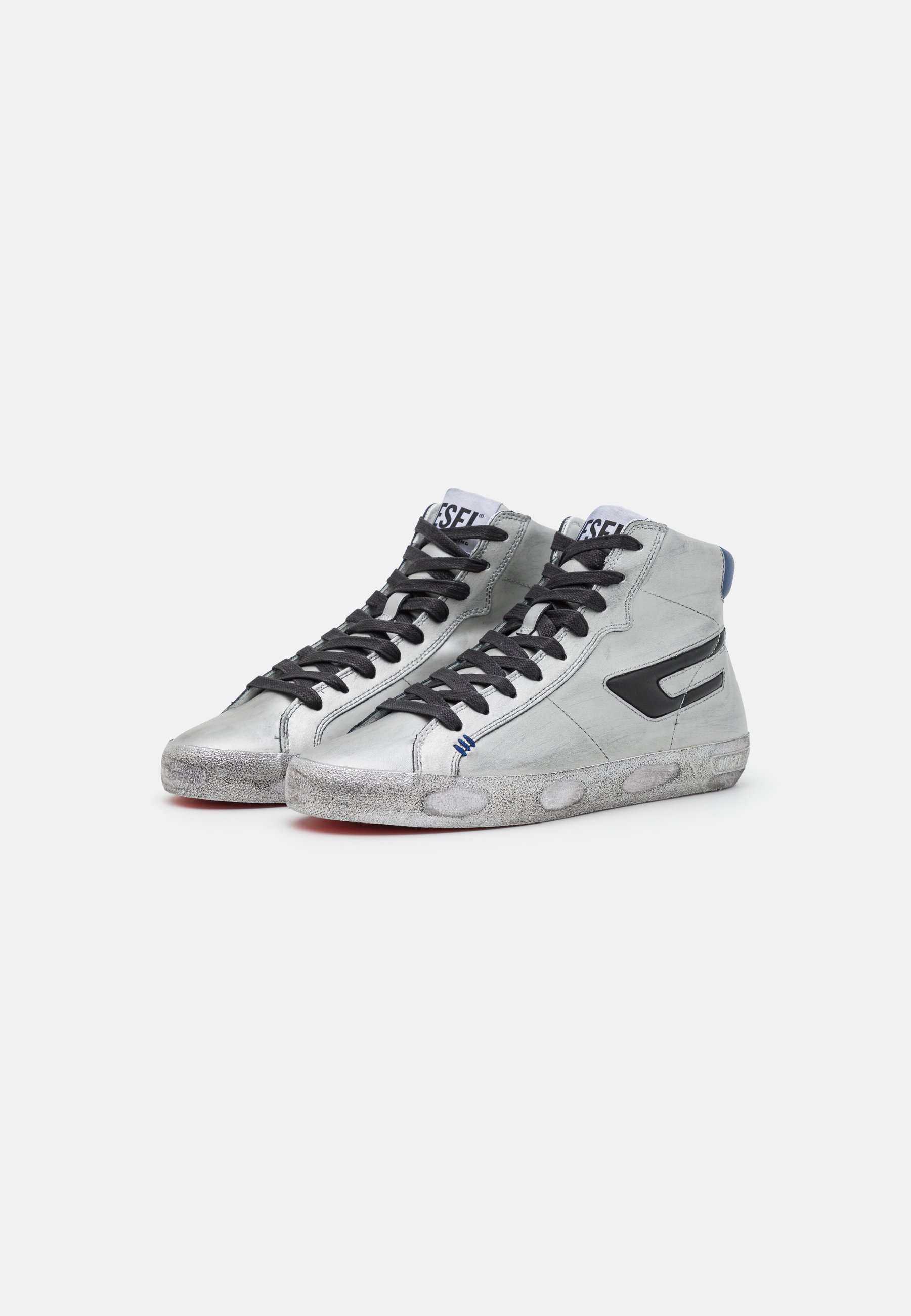 Diesel S-LEROJI MID X UNISEX - High-top trainers - silver/silver-coloured