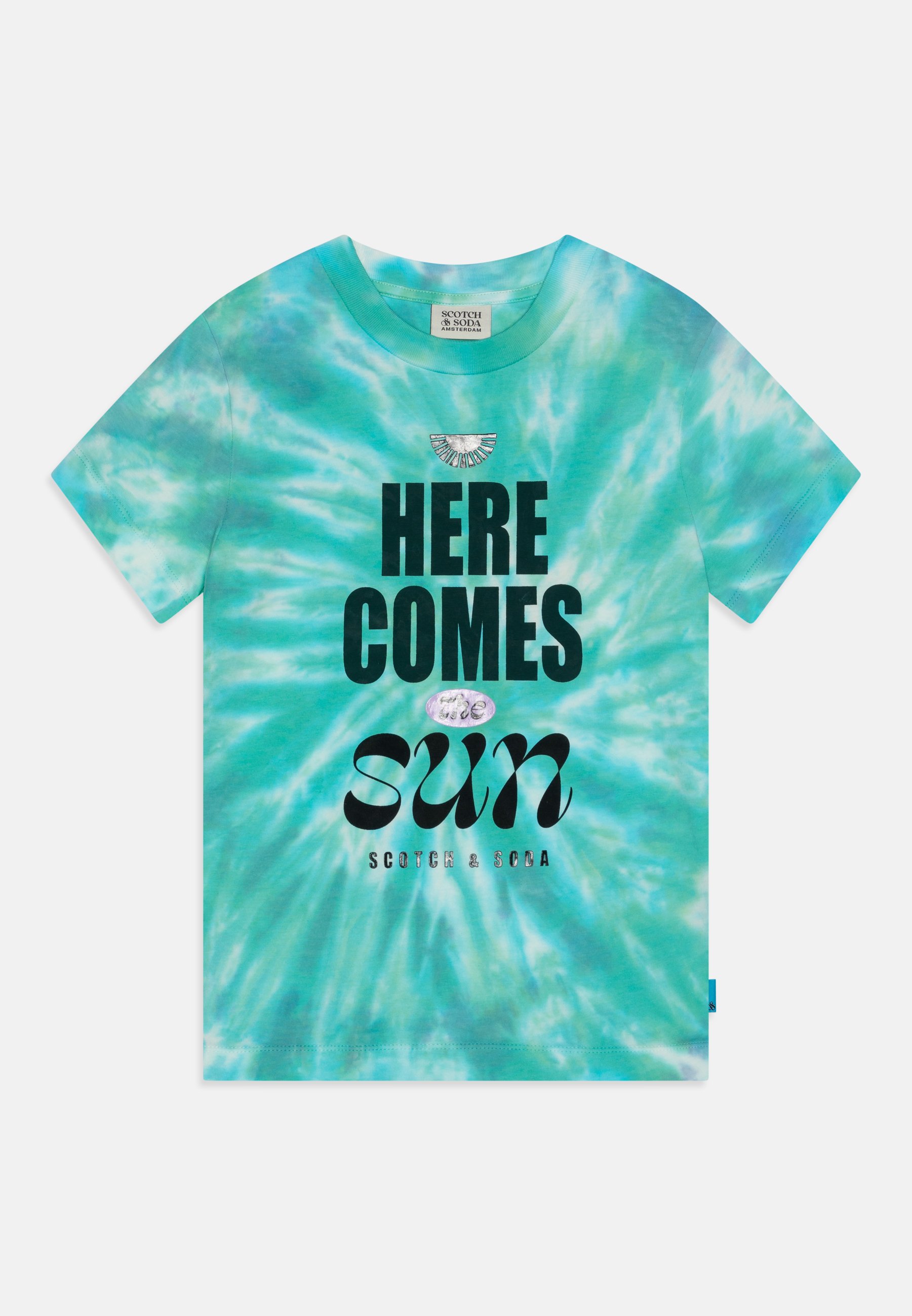 Scotch & Soda RELAXED FIT TIE DYE ARTWORK UNISEX - Print T-shirt - aqua/blue