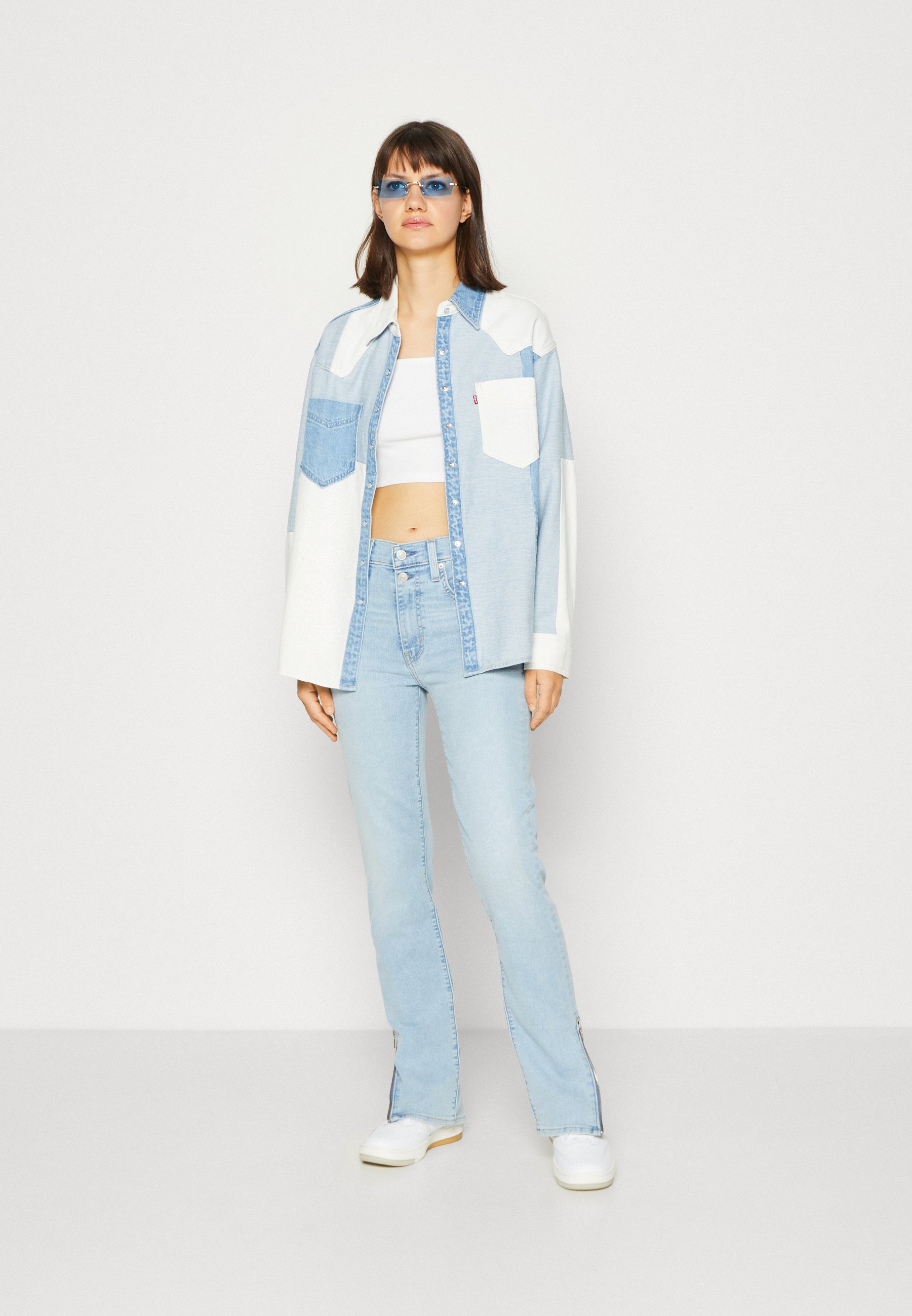 Levi's® 724™ BUTTON SHANK - Straight leg jeans - zipper zazzle/light-blue denim