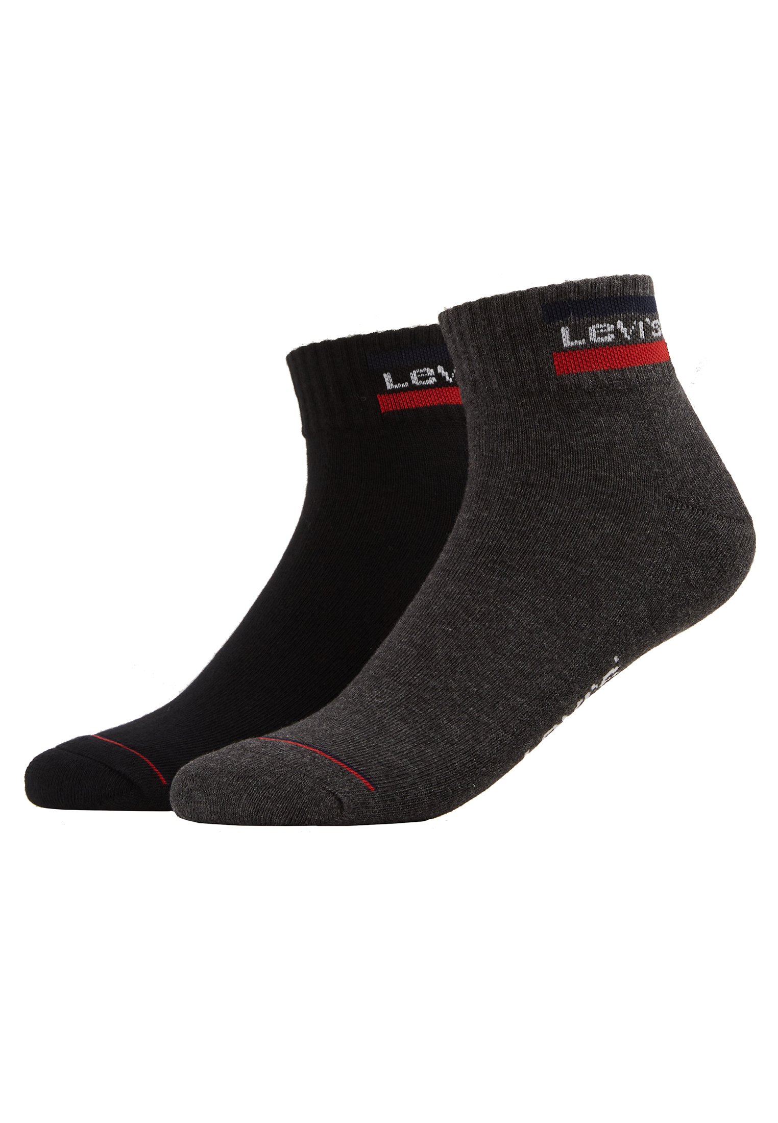 Levi's® MID CUT LOGO 2 PACK - Socks - mid grey / black/black