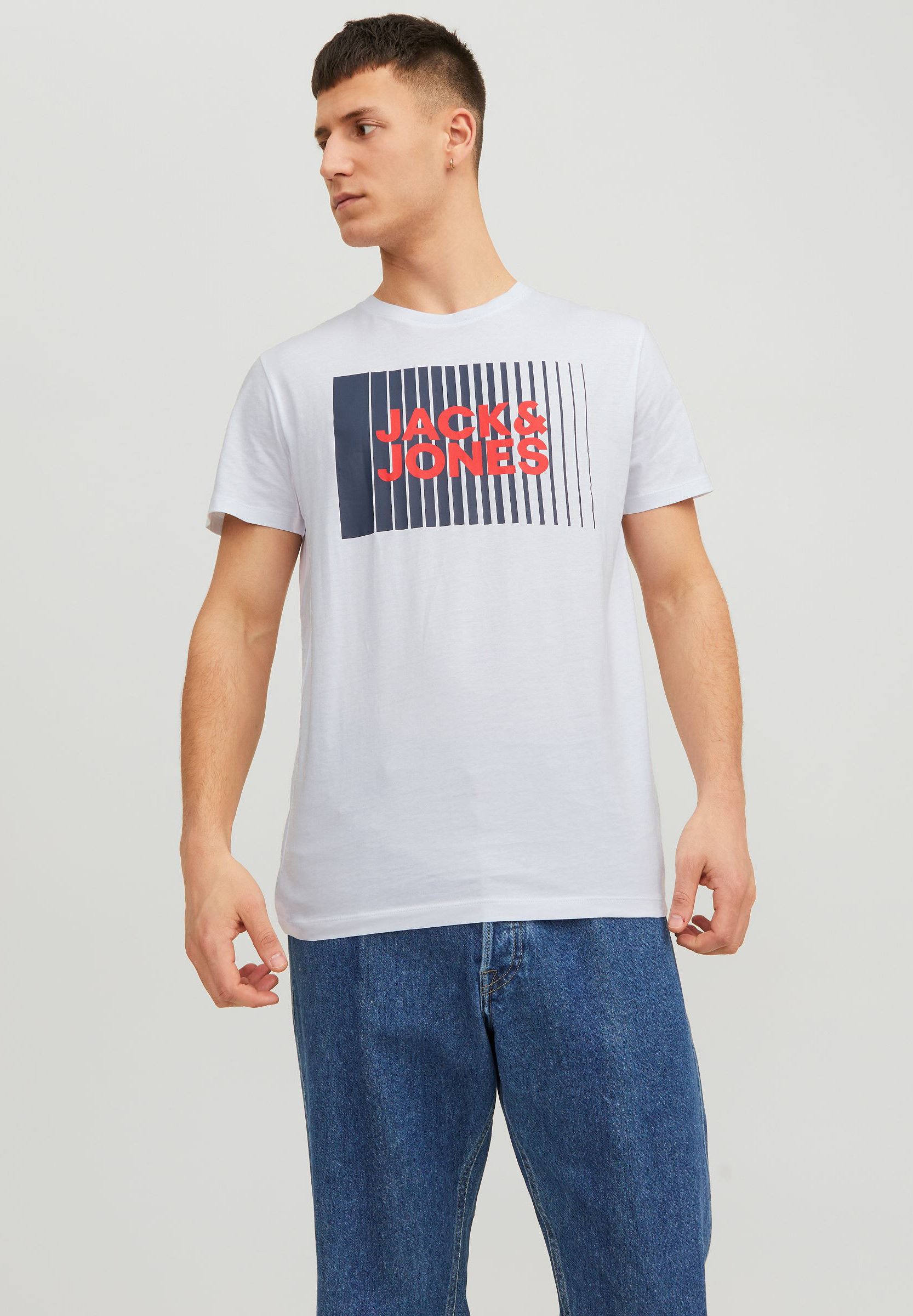 Jack &Jones JJECORP LOGO PLAY O NECK - Print T-shirt - white