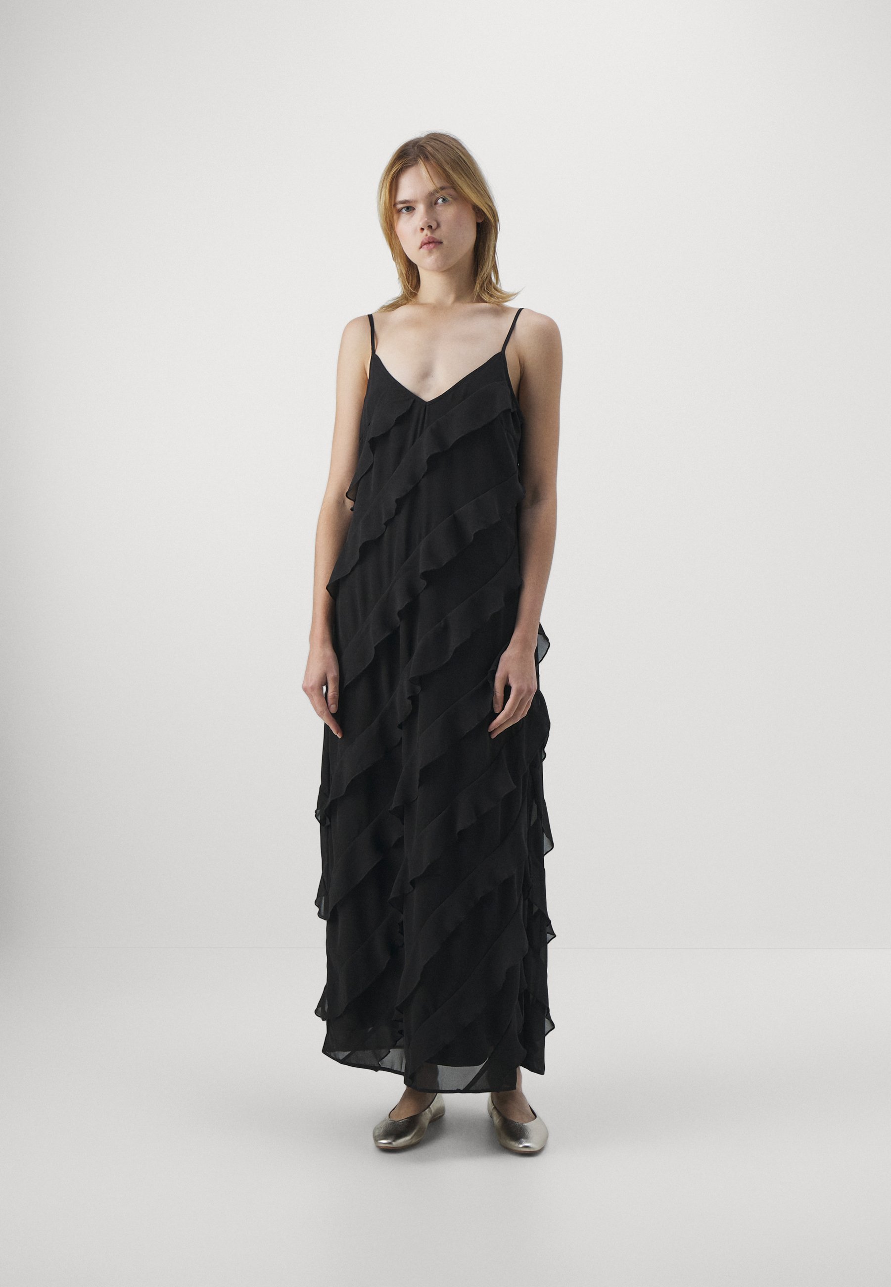 Vero Moda VMHOLLY SINGLET FRILL ANKLE DRESS - Occasion wear - black