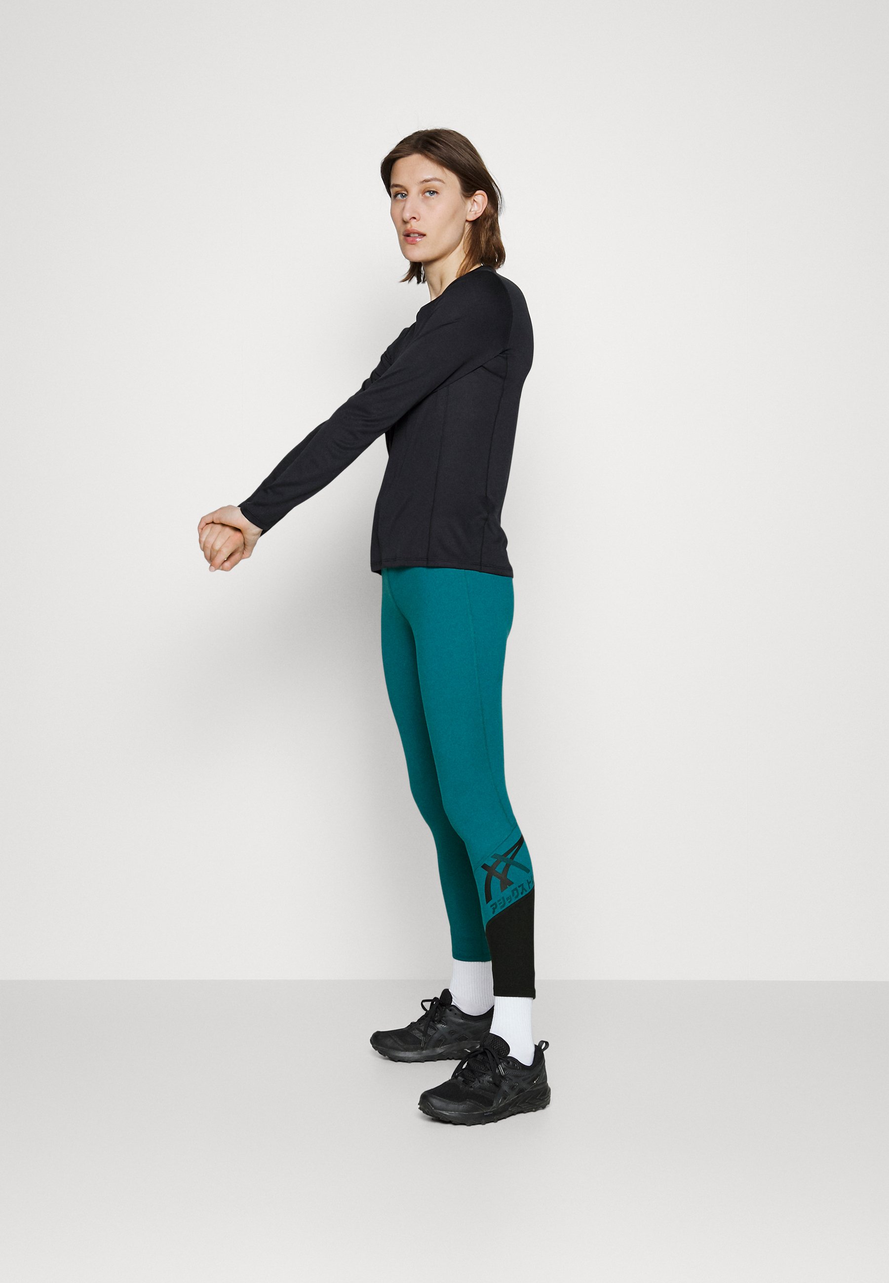 ASICS TIGER  - Leggings - velvet pine/performance black/teal