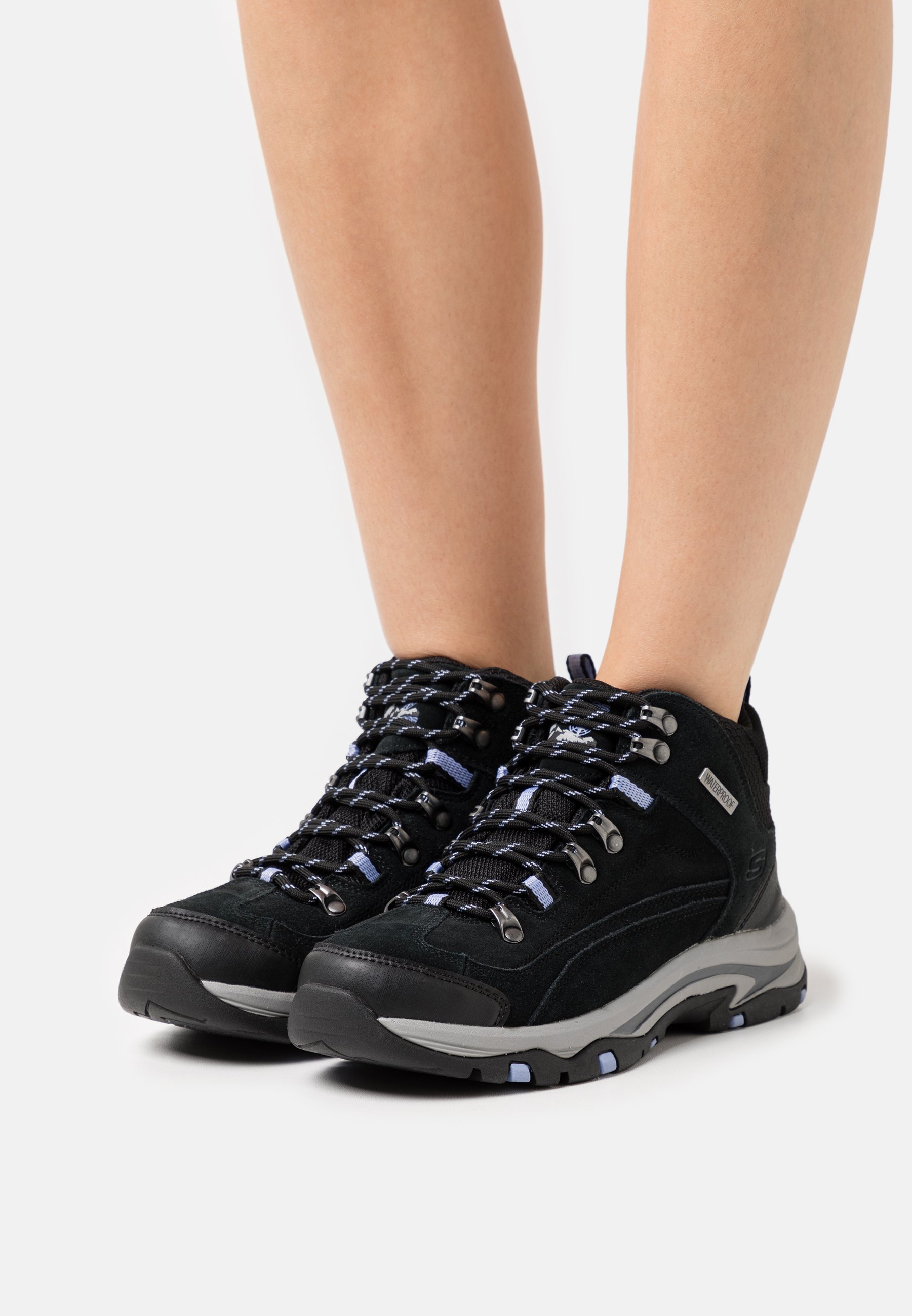 Skechers TREGO - Classic ankle boots - black/lavender trim/black