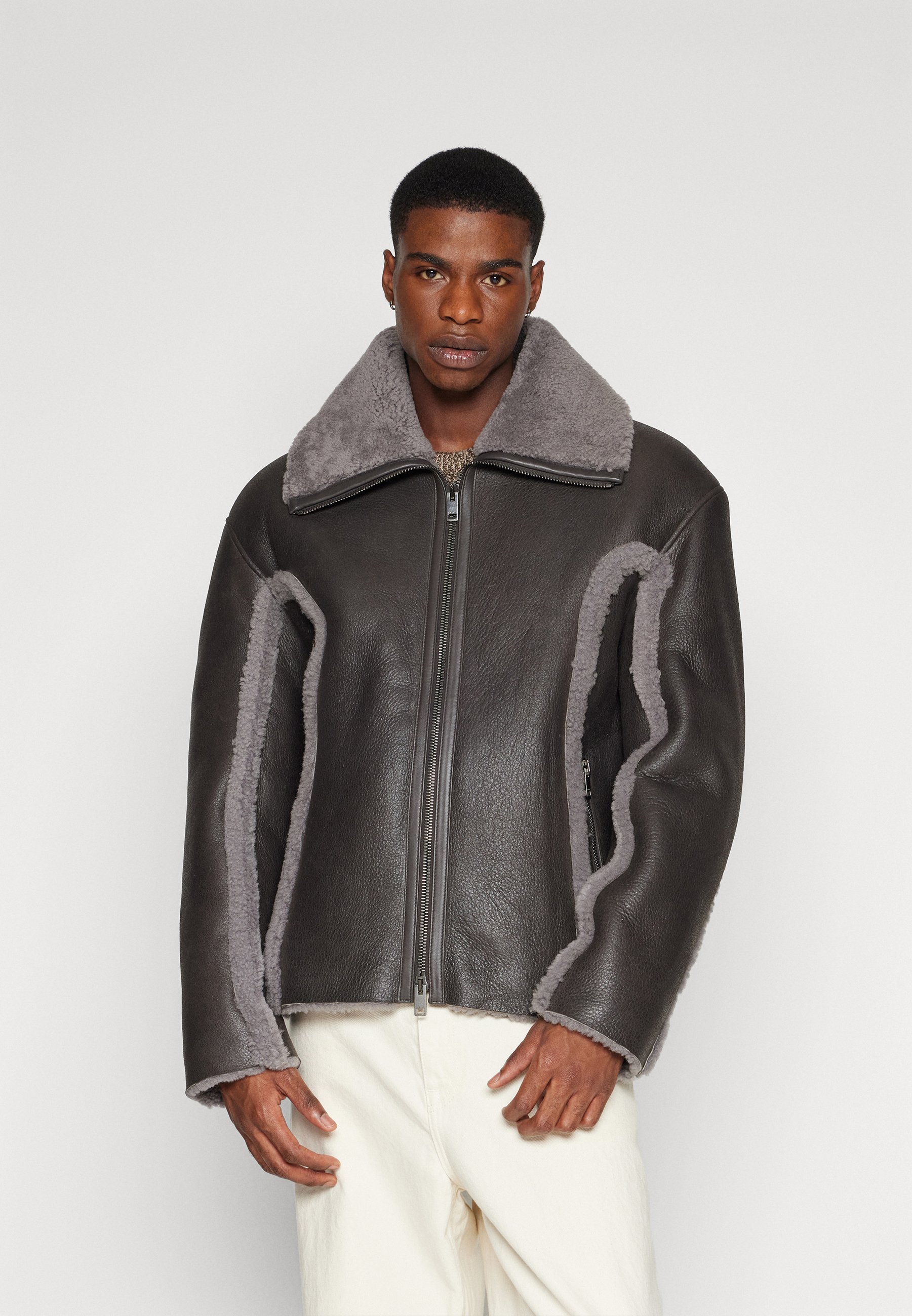 Diesel BROWNY - Leather jacket - black